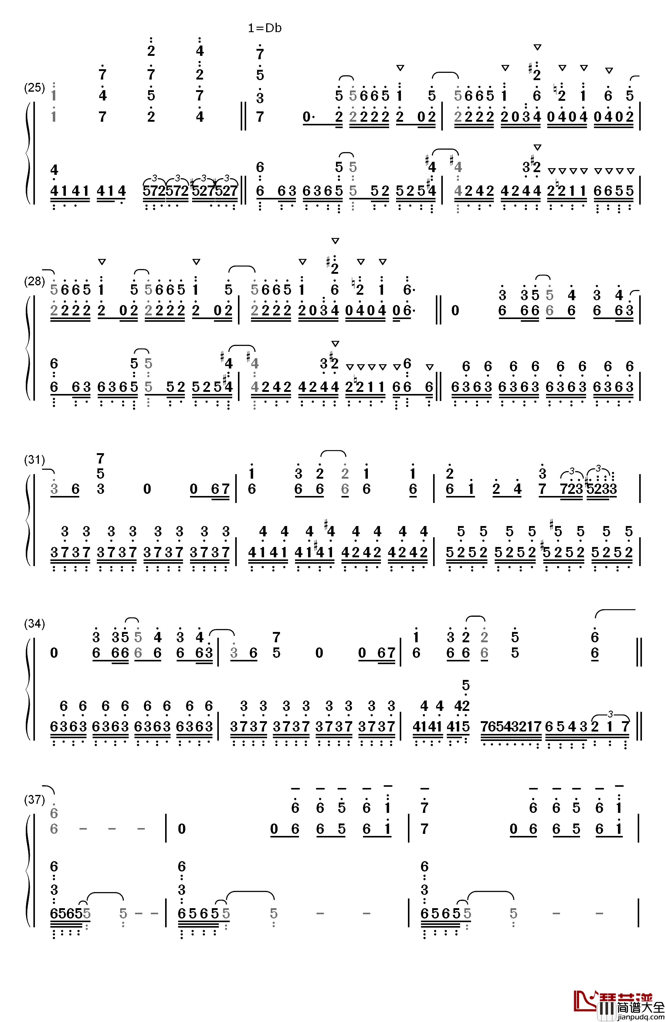 ASH钢琴简谱_数字双手_LiSA