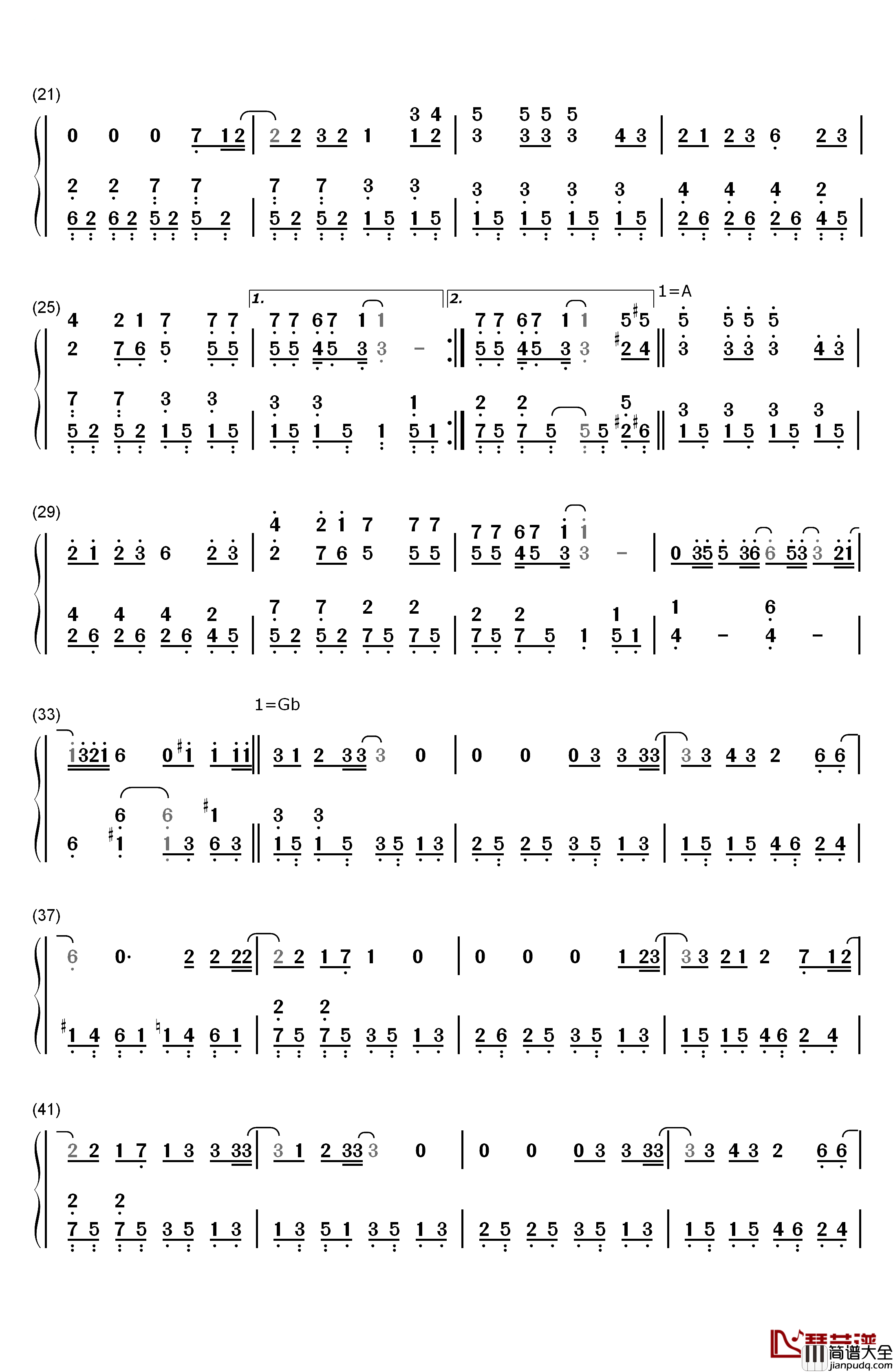 Seasons_in_the_Sun钢琴简谱_数字双手_西城男孩(Westlife)