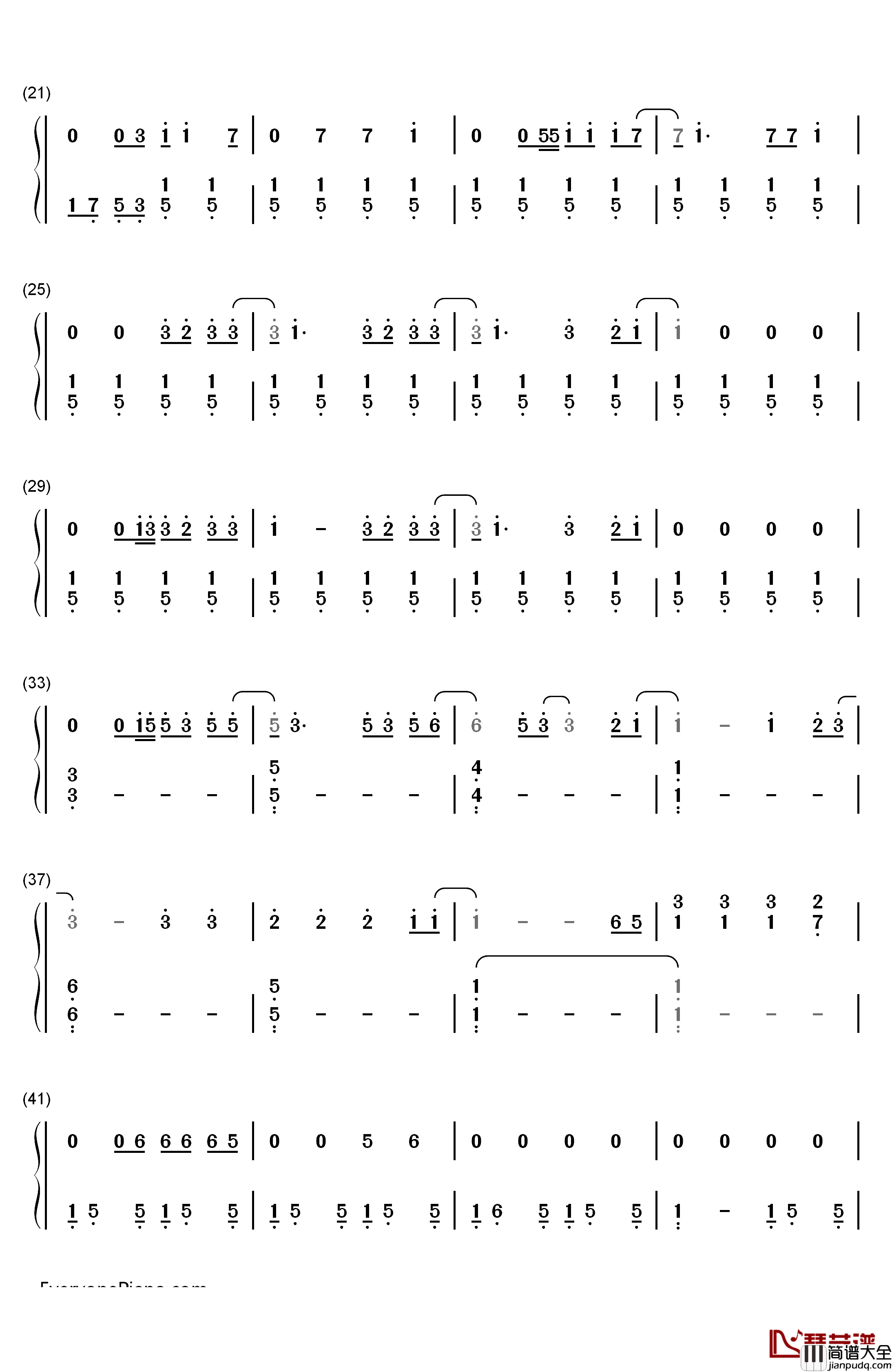 Dancing_On_My_Own钢琴简谱_数字双手_Claum_Scott
