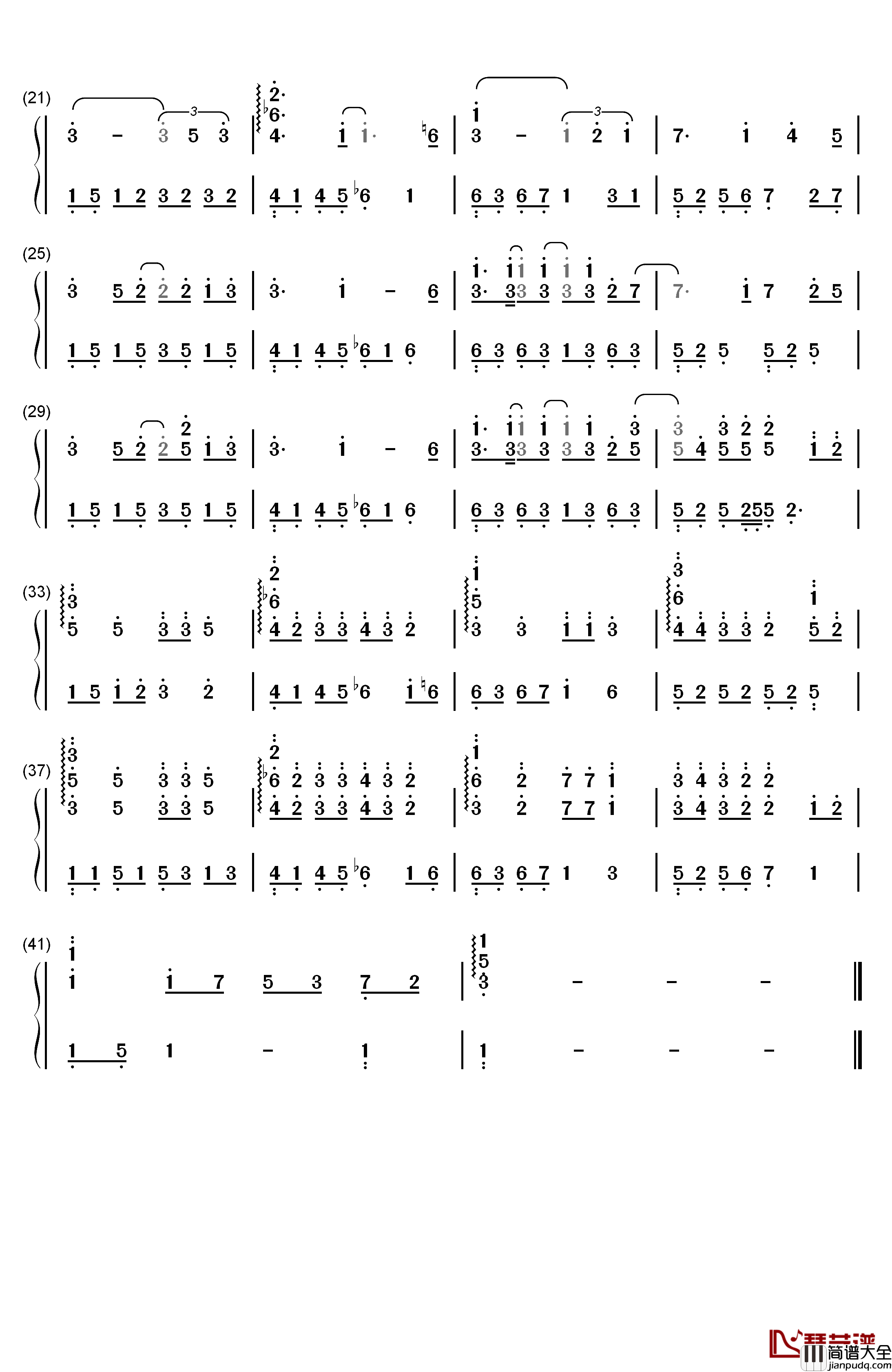 Loser钢琴简谱_数字双手_Big_Bang
