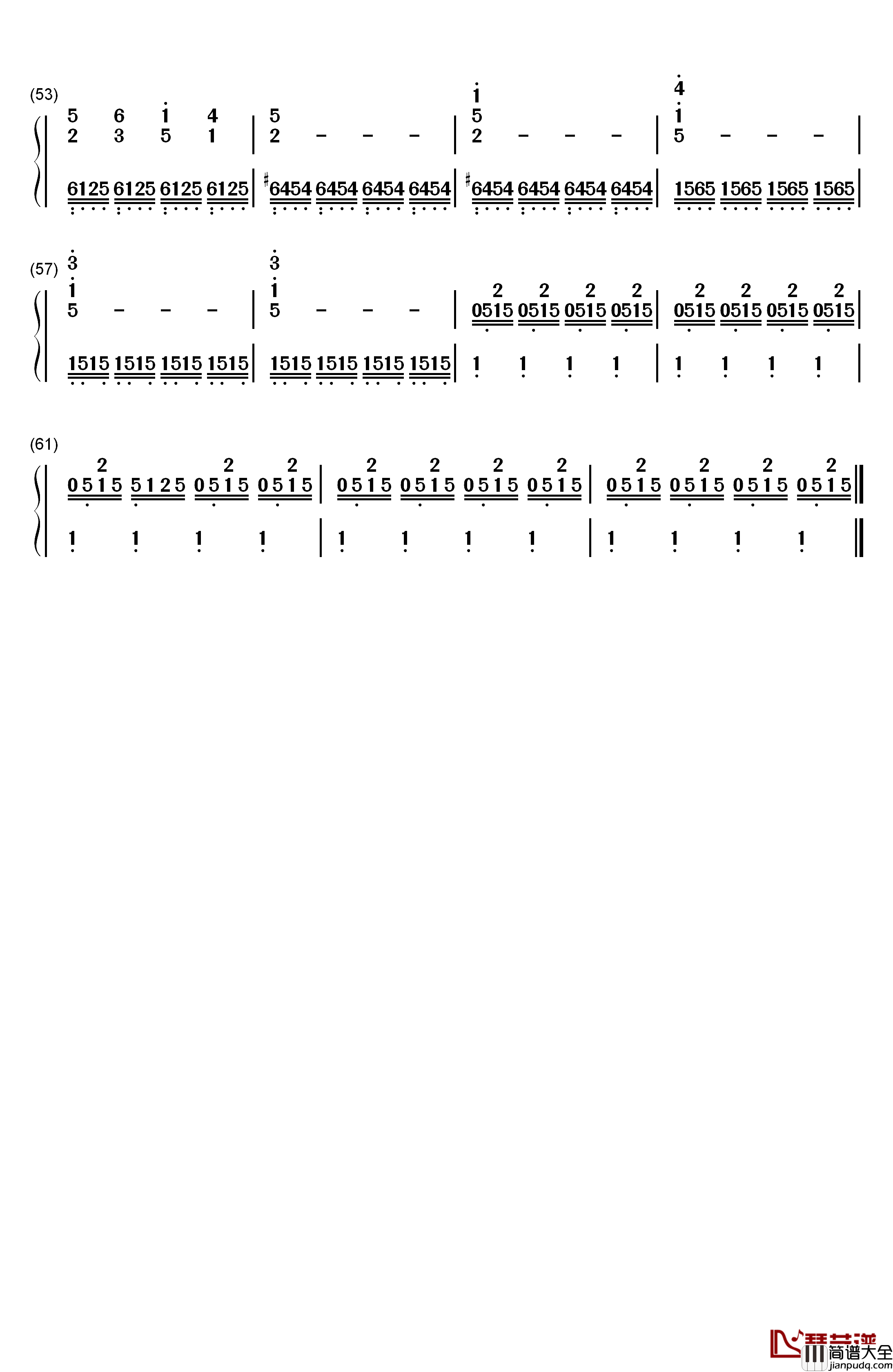 御神体へ再び钢琴简谱_数字双手_RADWIMPS