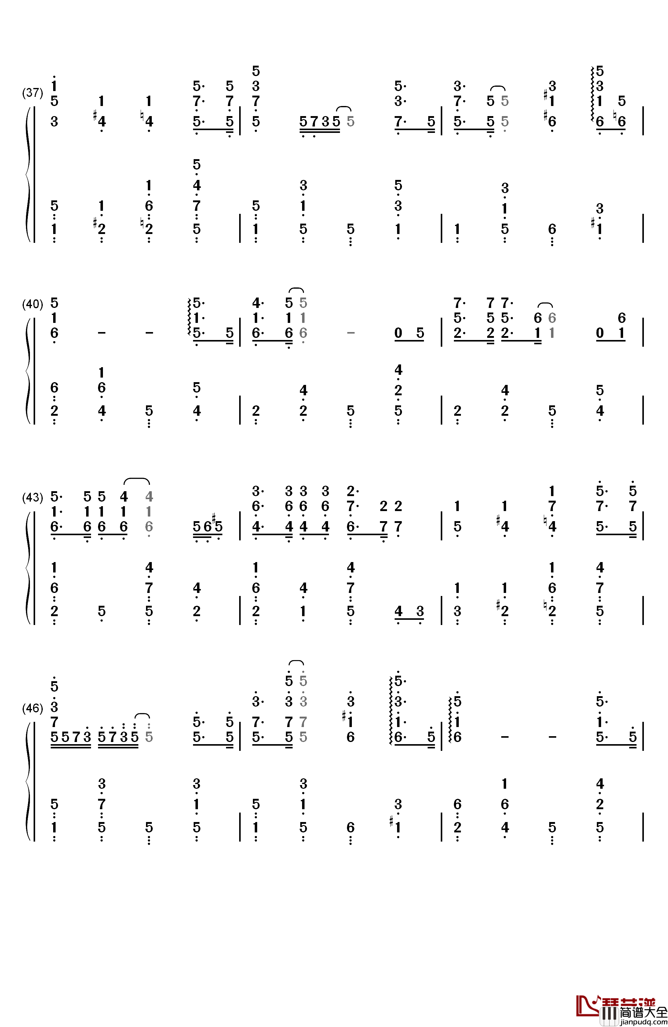 Winter_Wonderland钢琴简谱_数字双手_珠儿__Jewel