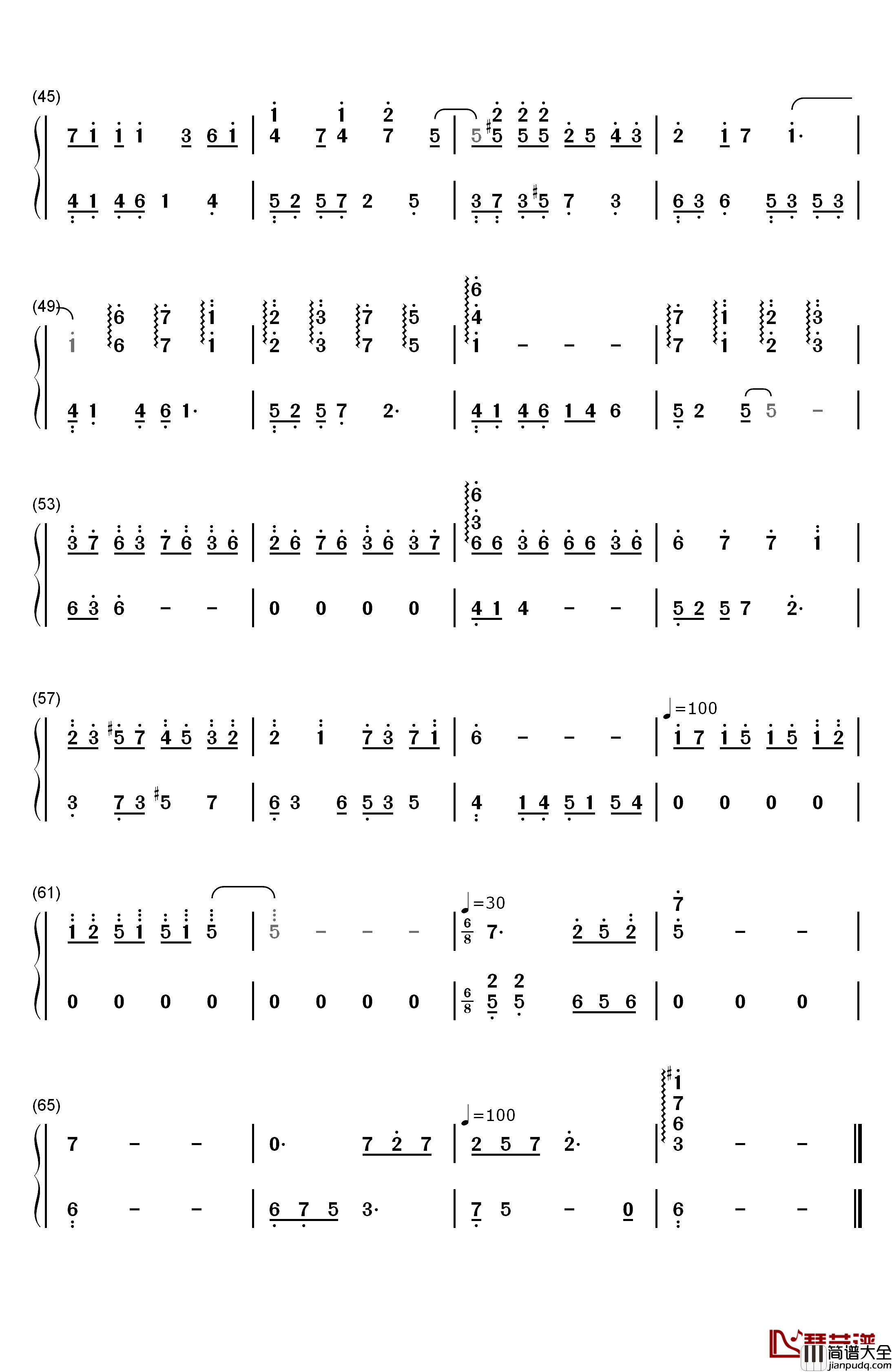 恋与制作人开场音乐钢琴简谱_数字双手_恋与制作人