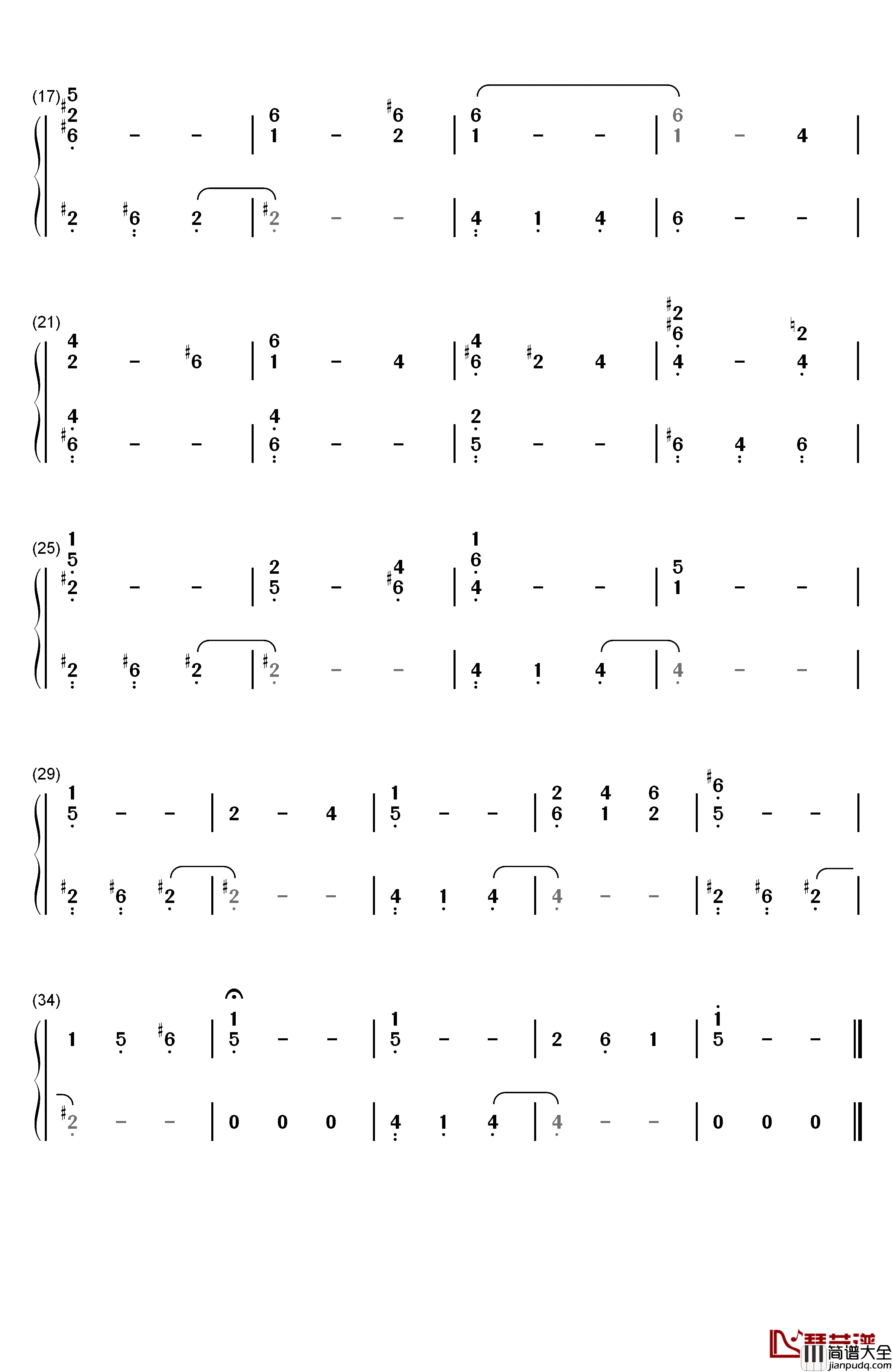 伽蓝之洞钢琴简谱_数字双手_梶浦由记