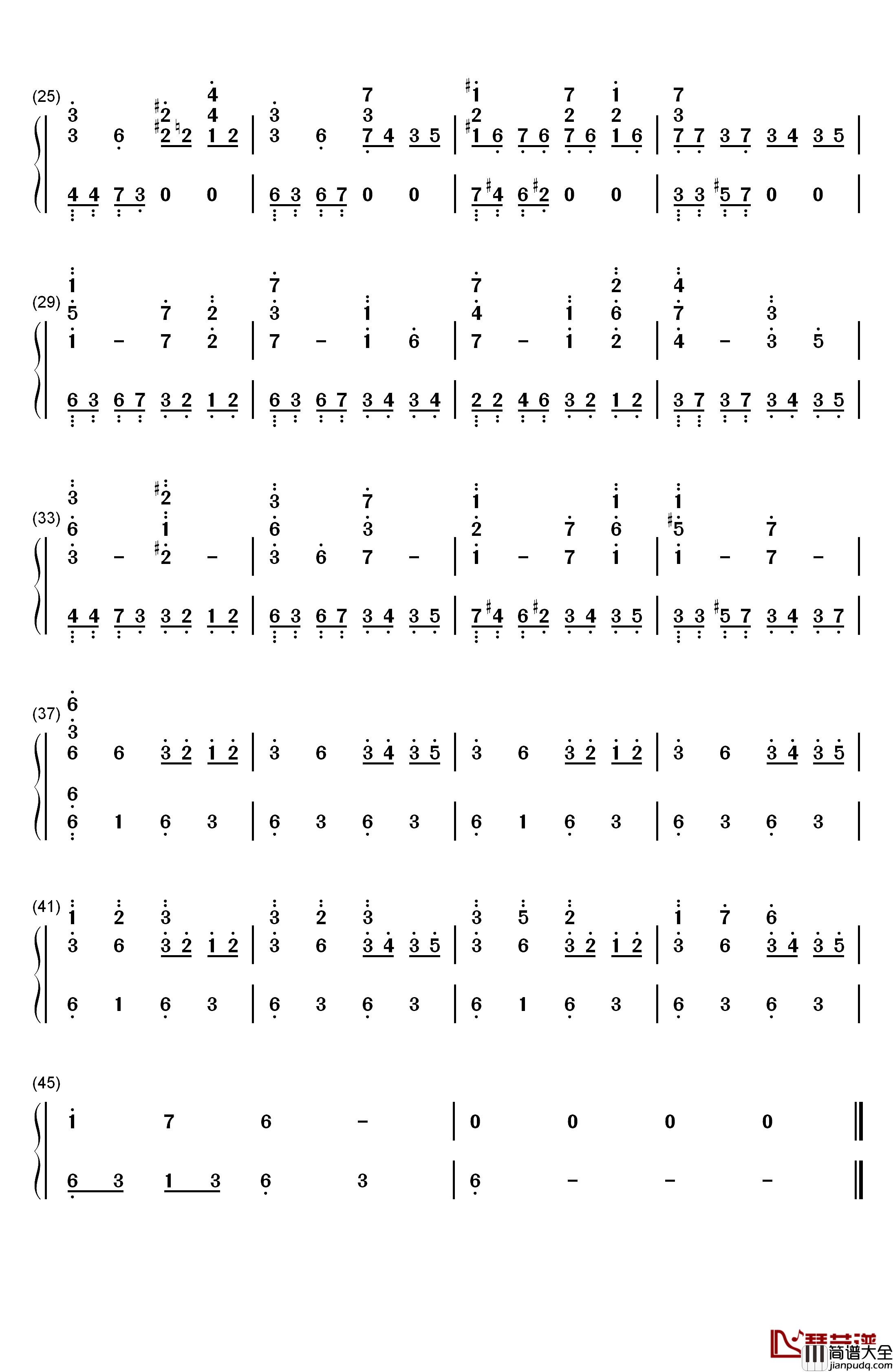 Twilight钢琴简谱_数字双手_高梨康治