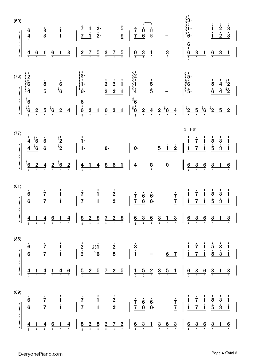 Schwarz~そして少女は森の中~钢琴简谱_数字双手_霜月はるか&Revo
