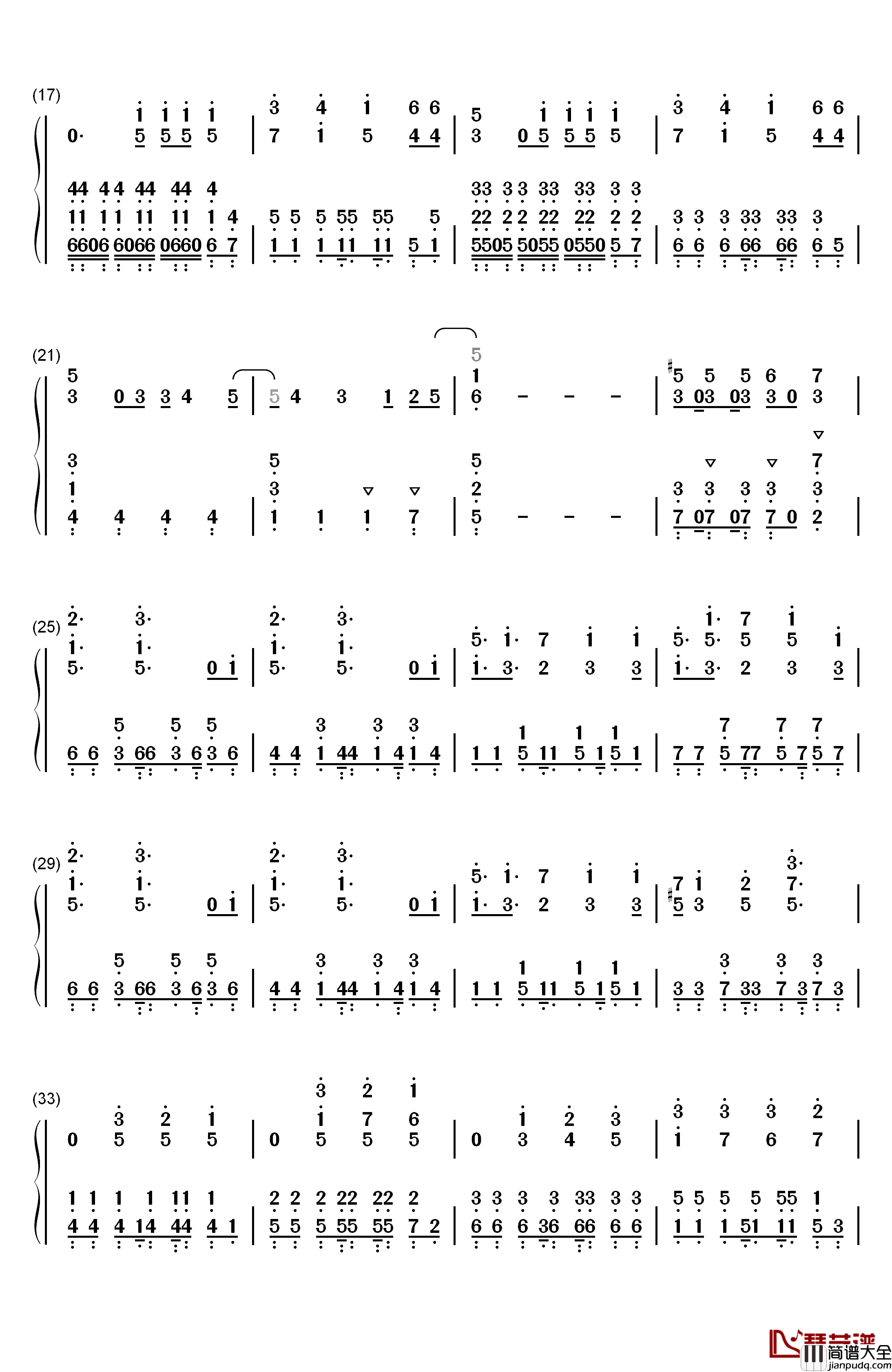 go_forward钢琴简谱_数字双手_KIMERU