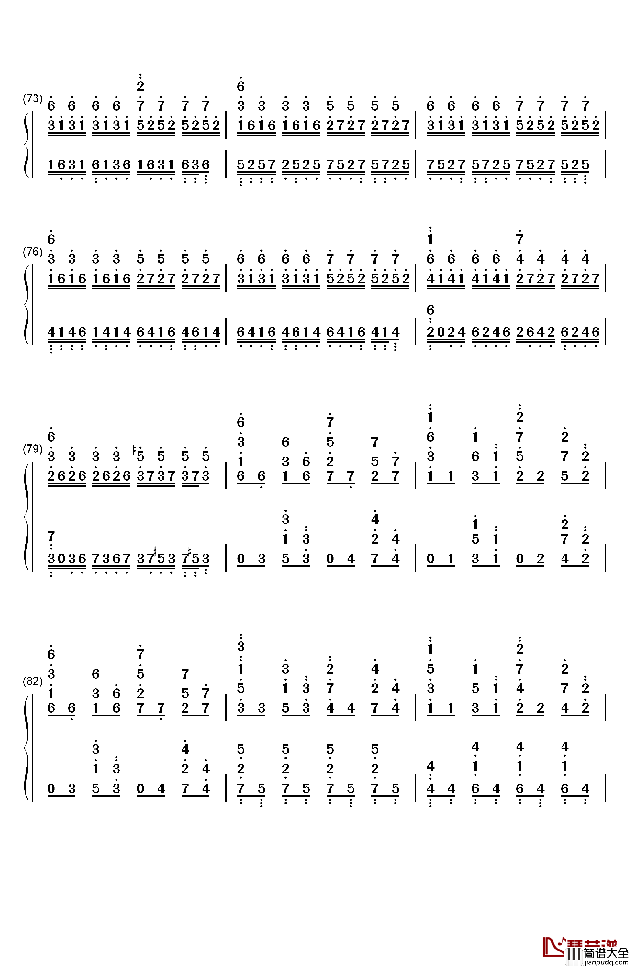 Swordland钢琴简谱_数字双手_梶浦由记