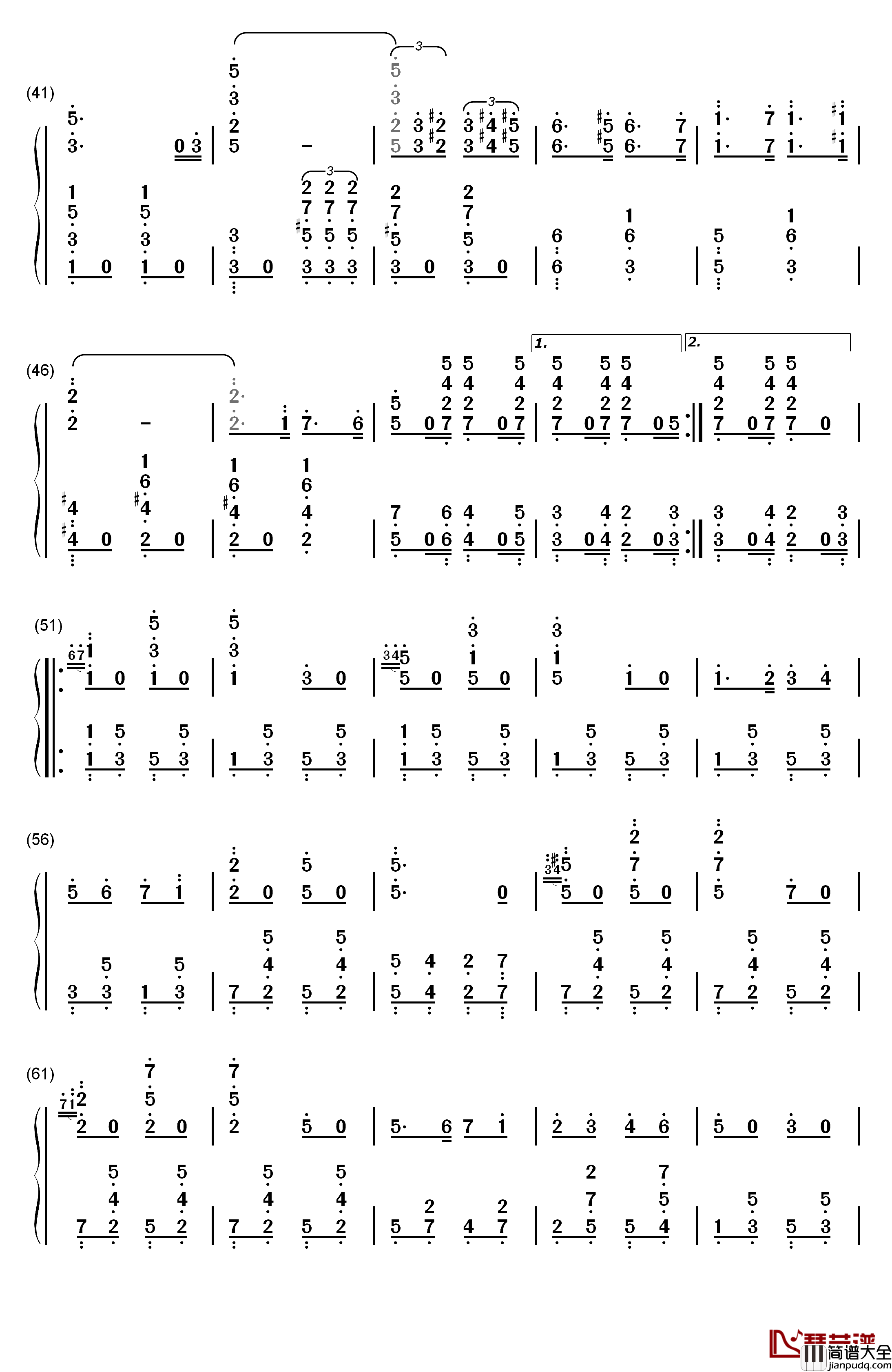巴登威勒进行曲钢琴简谱_数字双手_Georg_Fürst