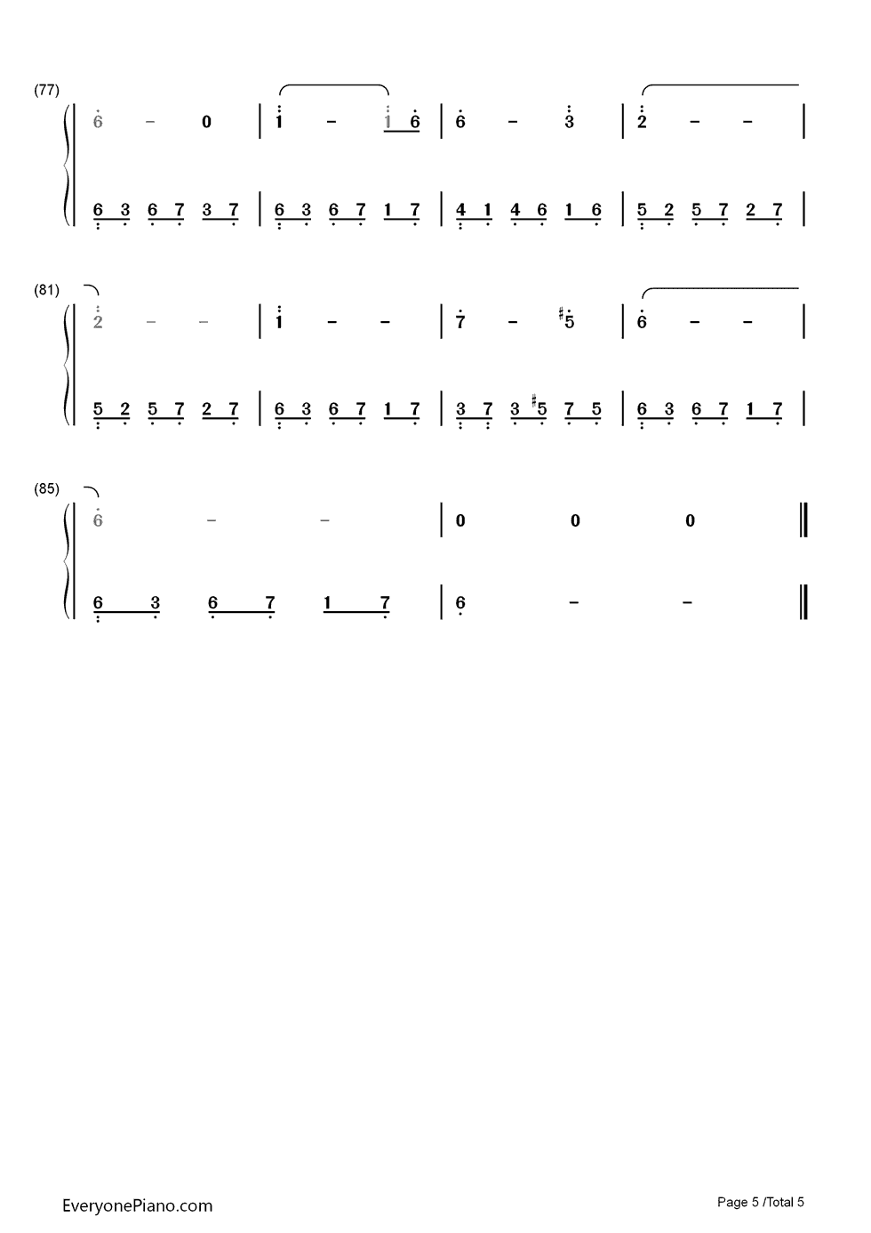 见或不见钢琴简谱_数字双手_何晟铭