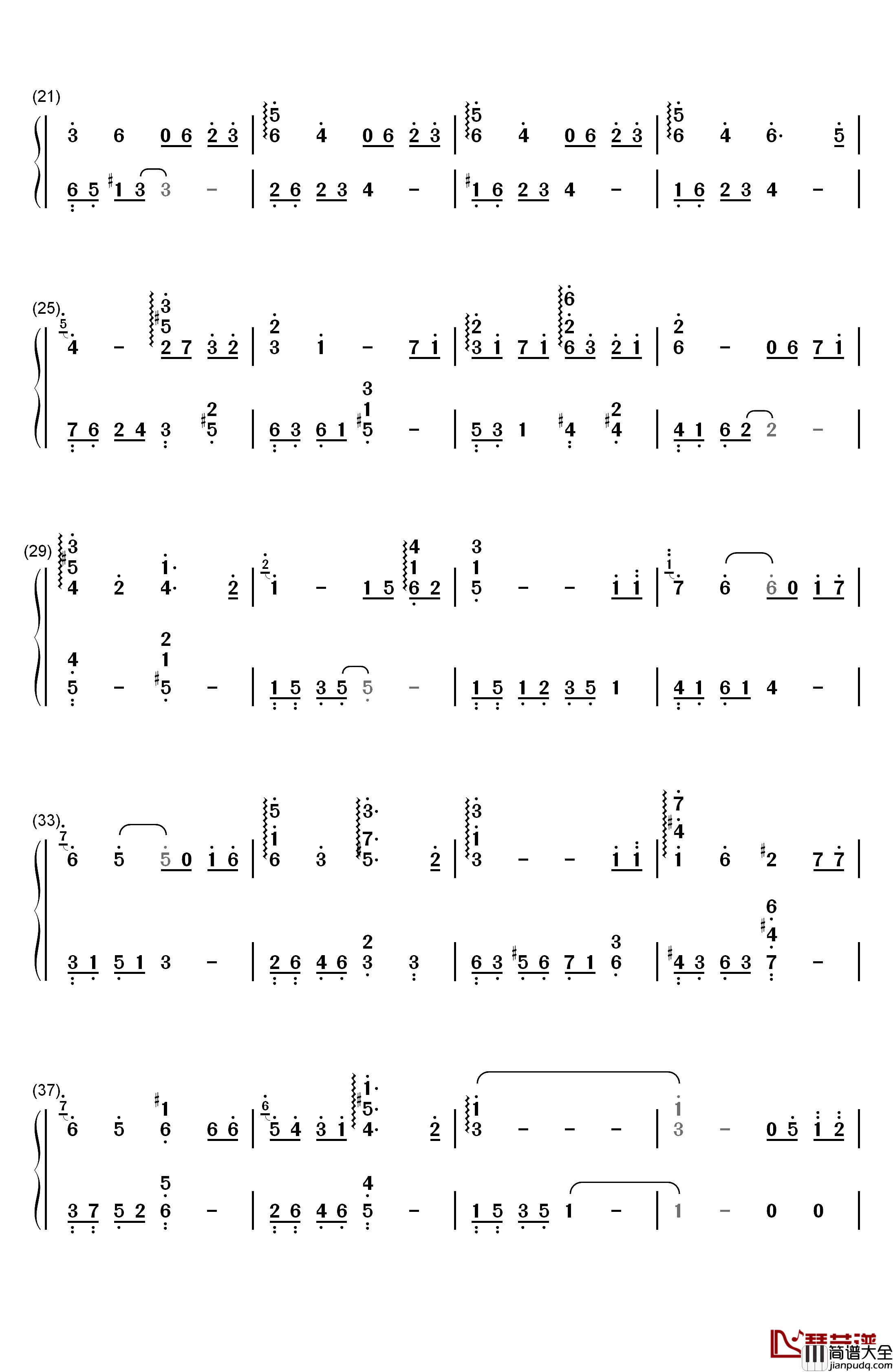朝ごはんの歌钢琴简谱_数字双手_手嶌葵