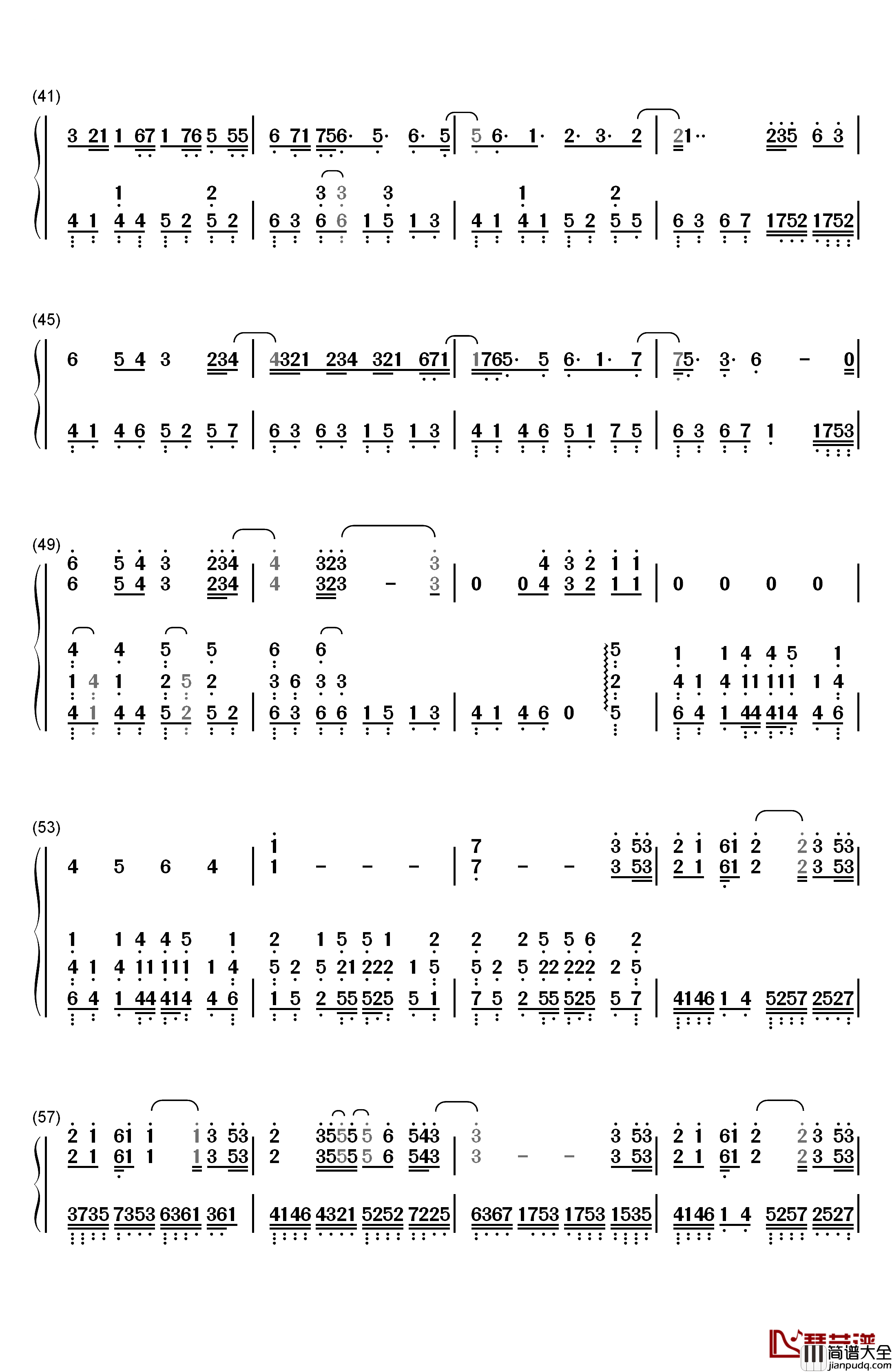 打上花火钢琴简谱_数字双手_米津玄师_DAOKO