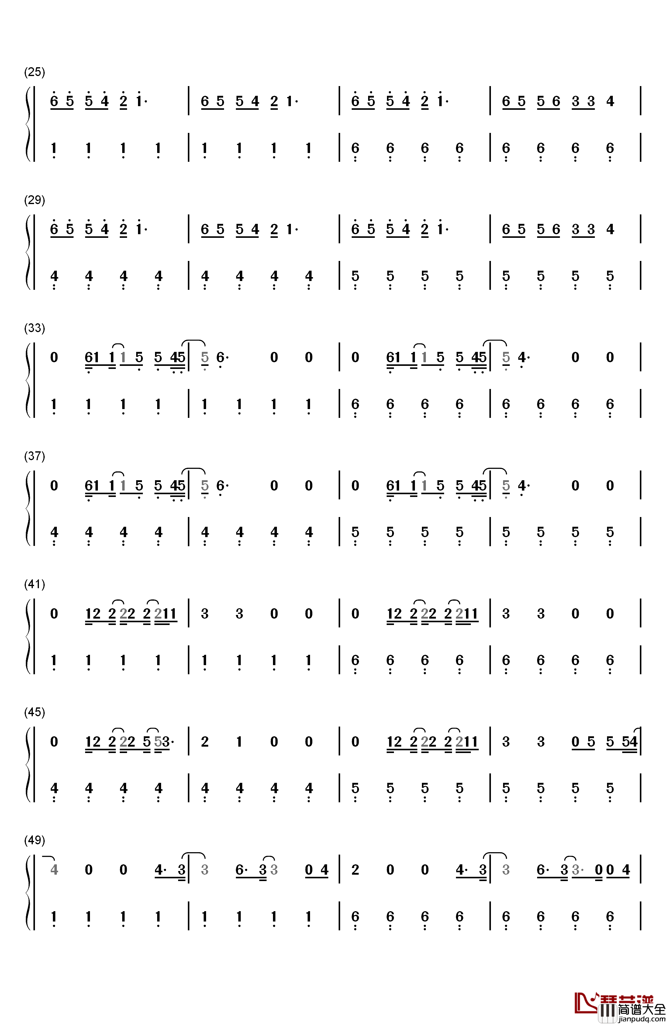 Friends钢琴简谱_数字双手_Justin_Bieber_BloodPop