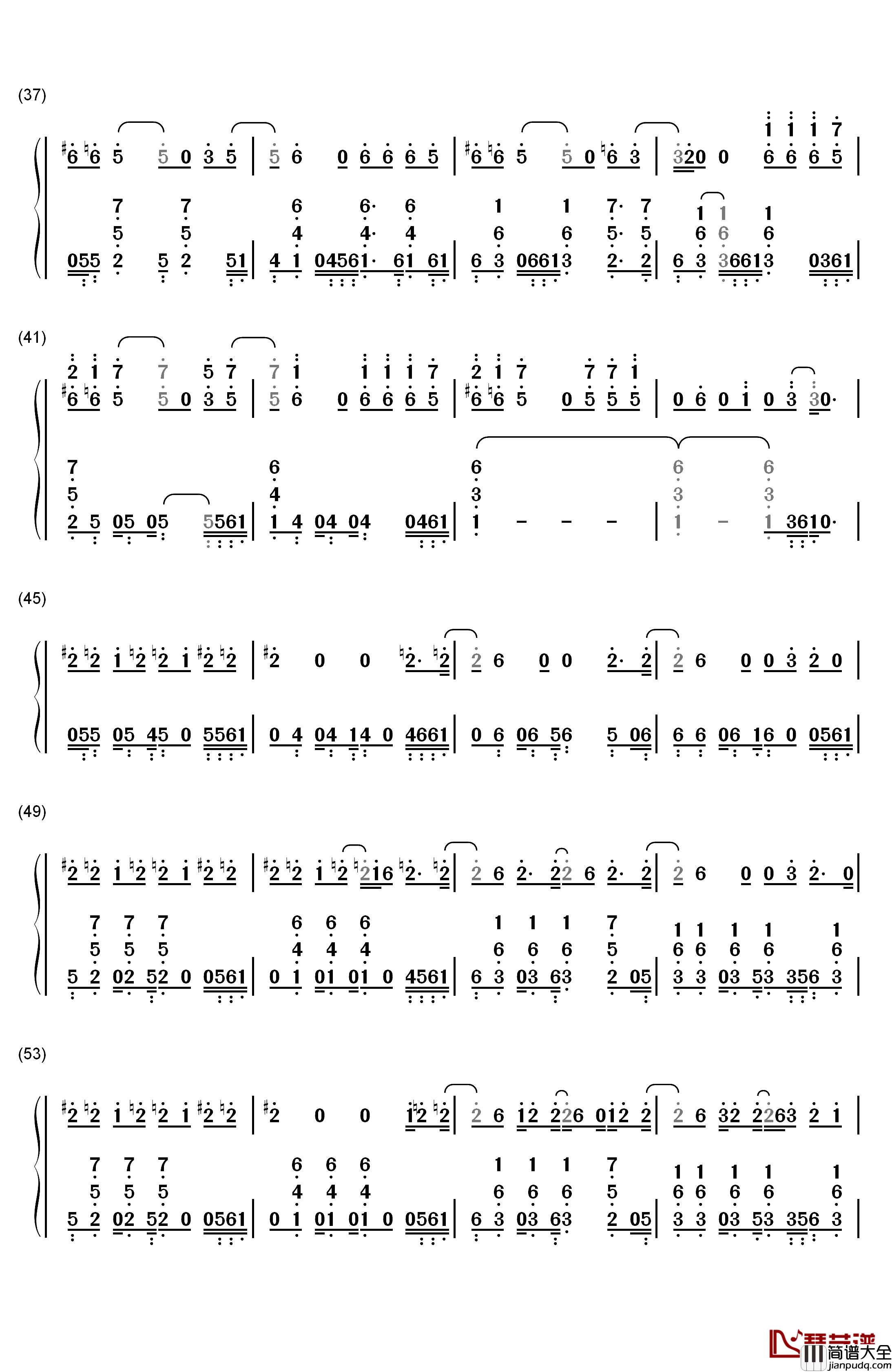 Can't_Feel_My_Face钢琴简谱_数字双手_The_Weeknd