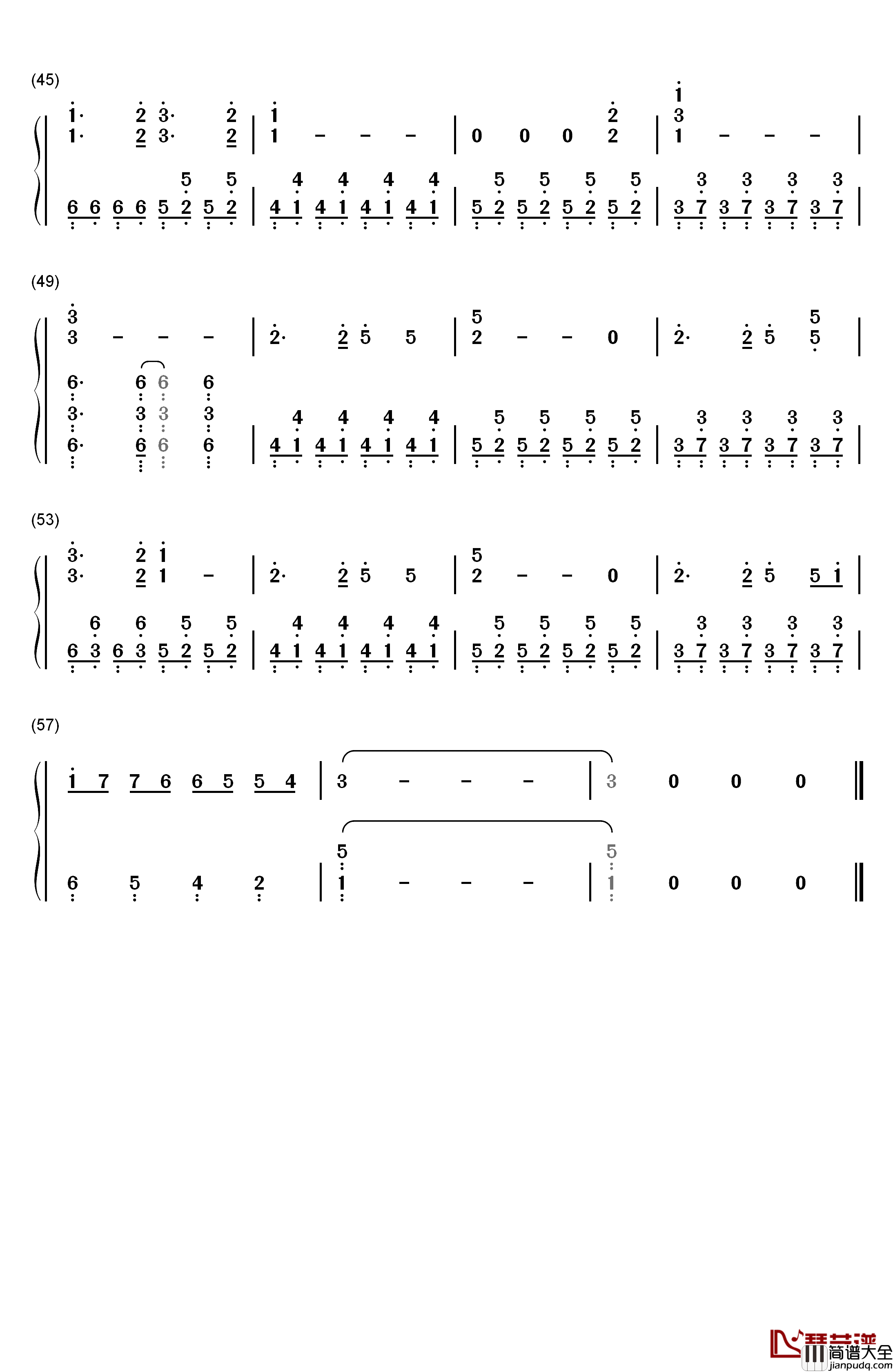 Re:Re:钢琴简谱_数字双手_亚细亚功夫世代