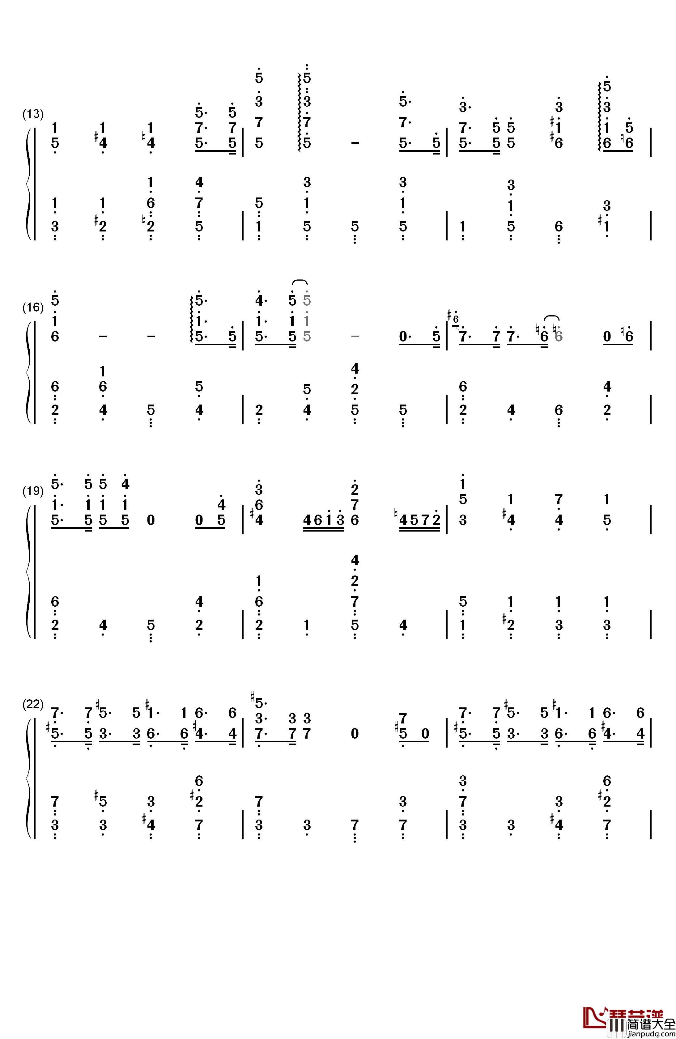 Winter_Wonderland钢琴简谱_数字双手_珠儿__Jewel