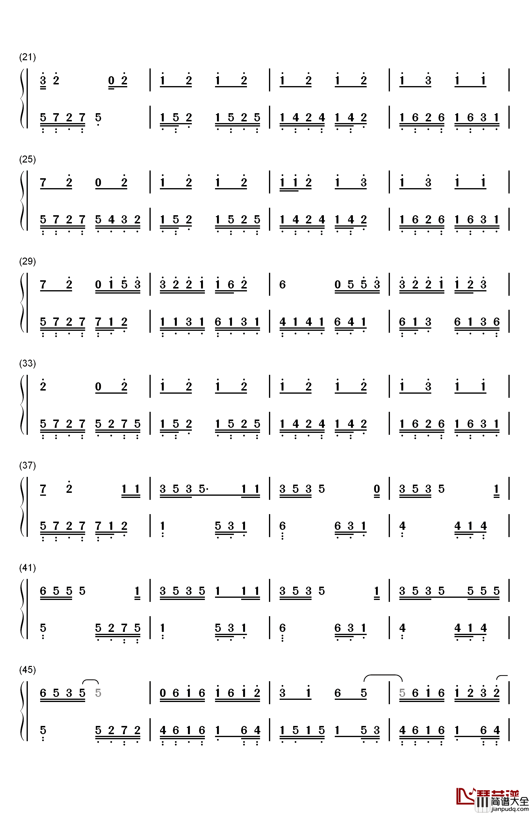 Can't_Stop_Love钢琴简谱_数字双手_Darin