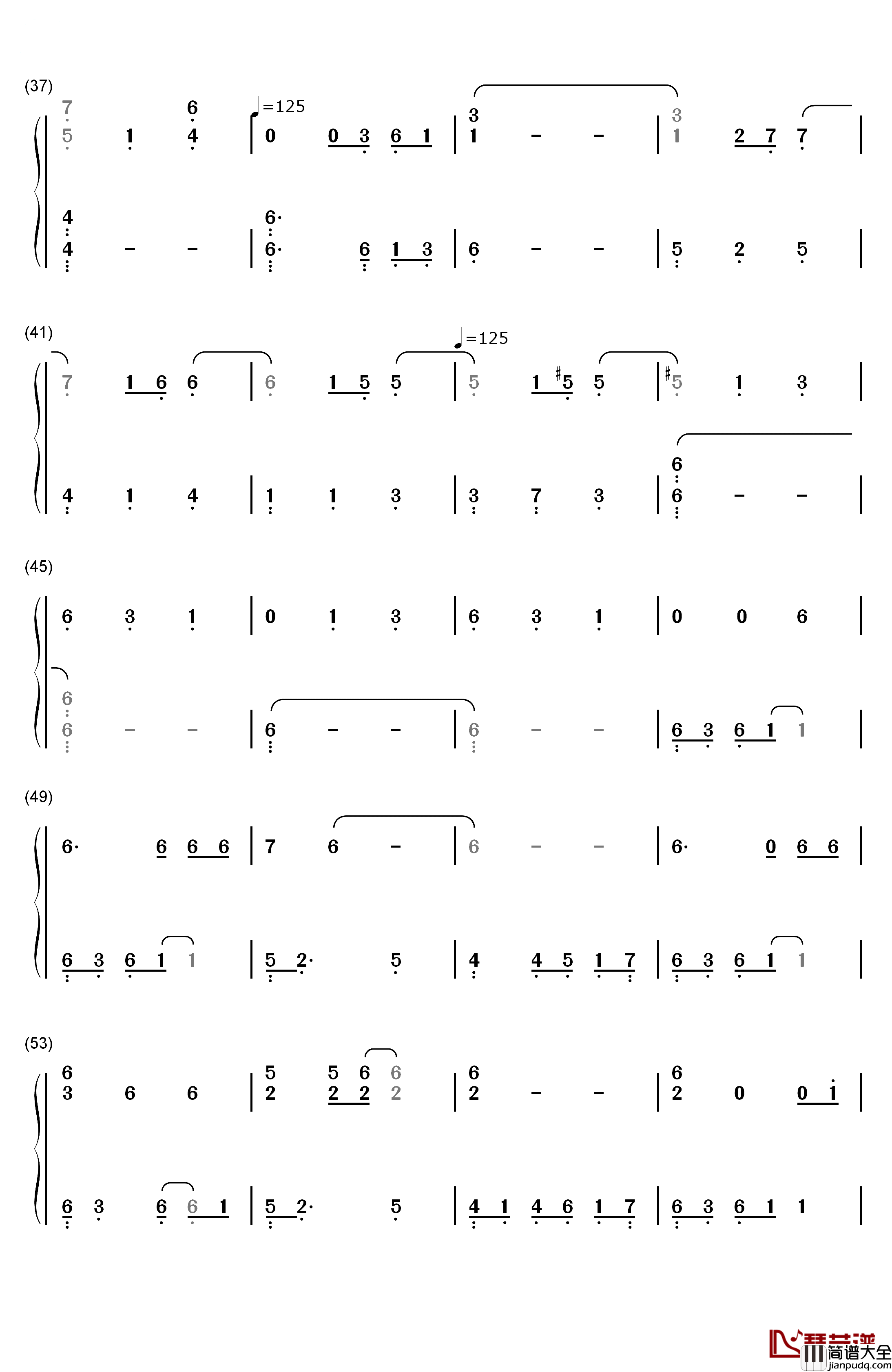Nothing_Else_Matters钢琴简谱_数字双手_Metallica