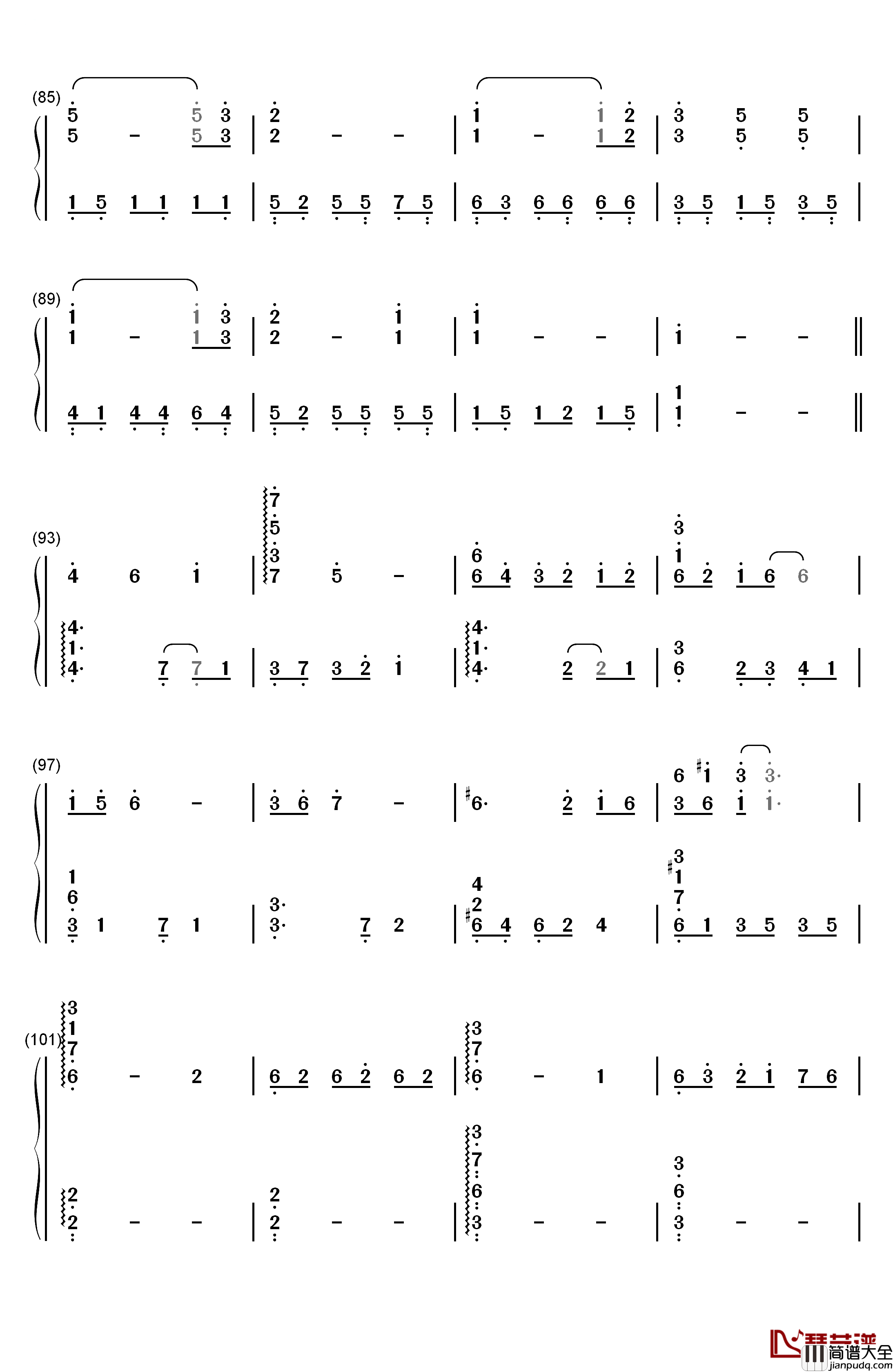 弥先村钢琴简谱_数字双手_光田康典