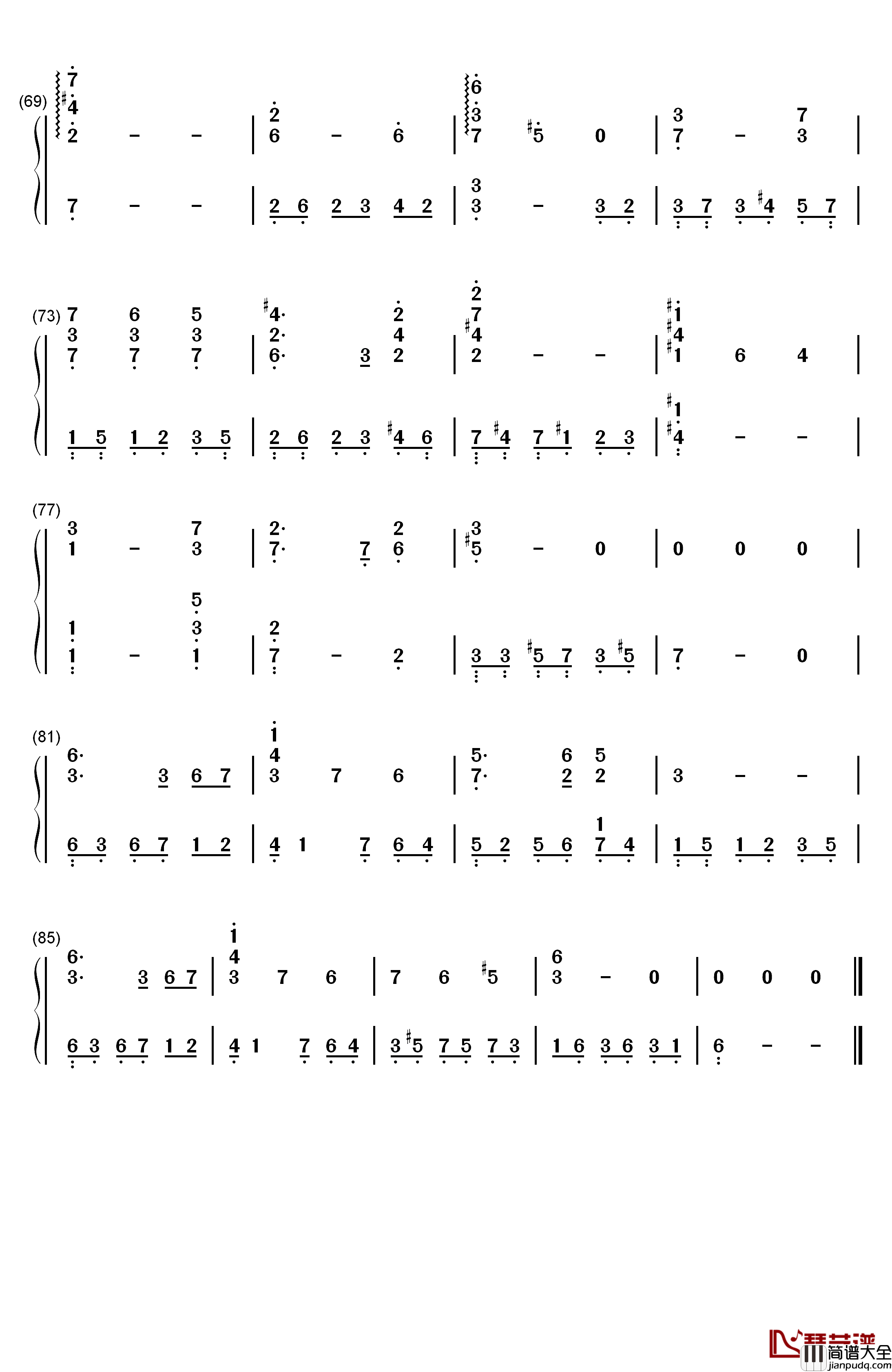 ザナルカンドにて钢琴简谱_数字双手_植松伸夫