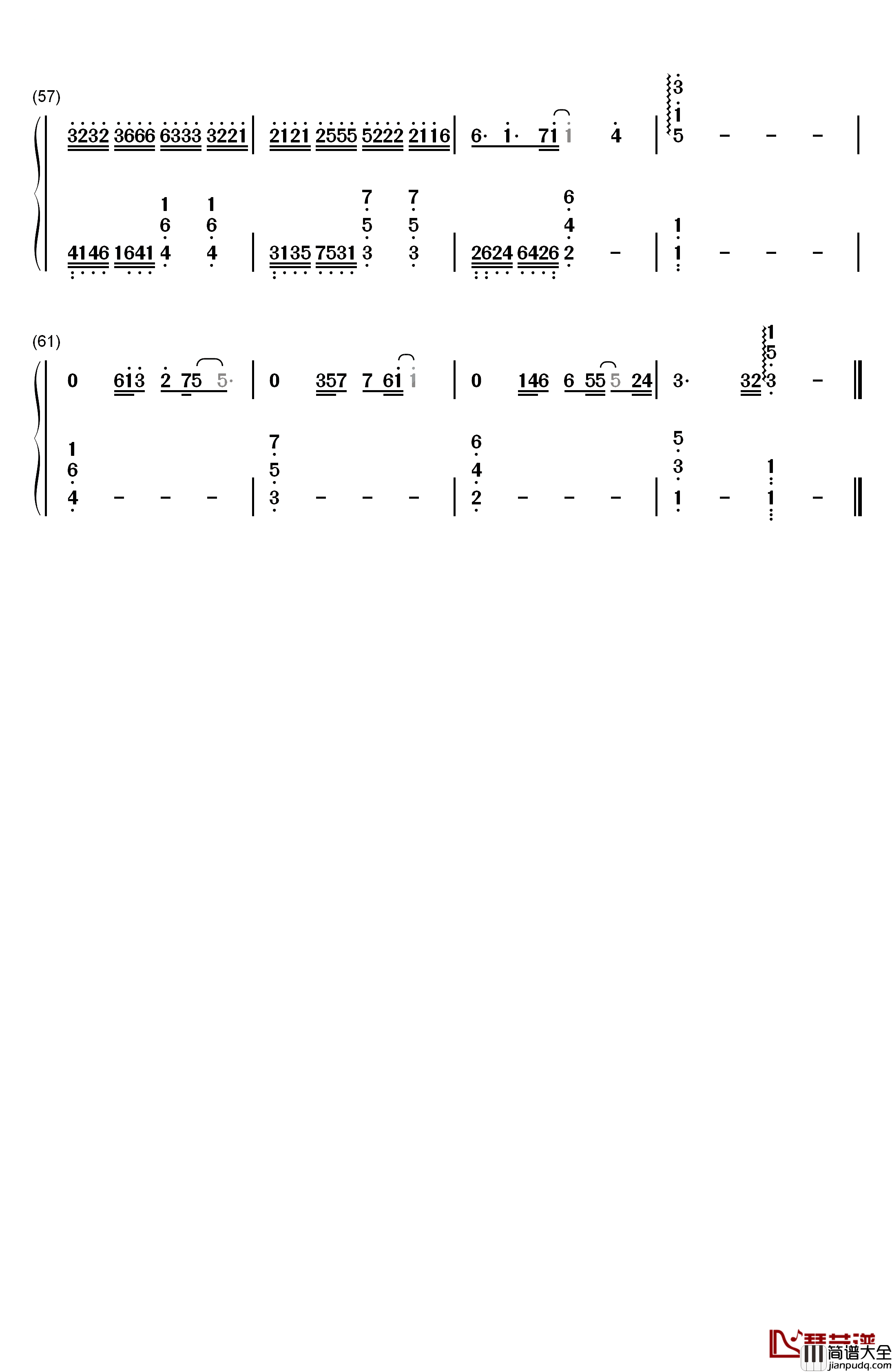 那个人钢琴简谱_数字双手_周延英