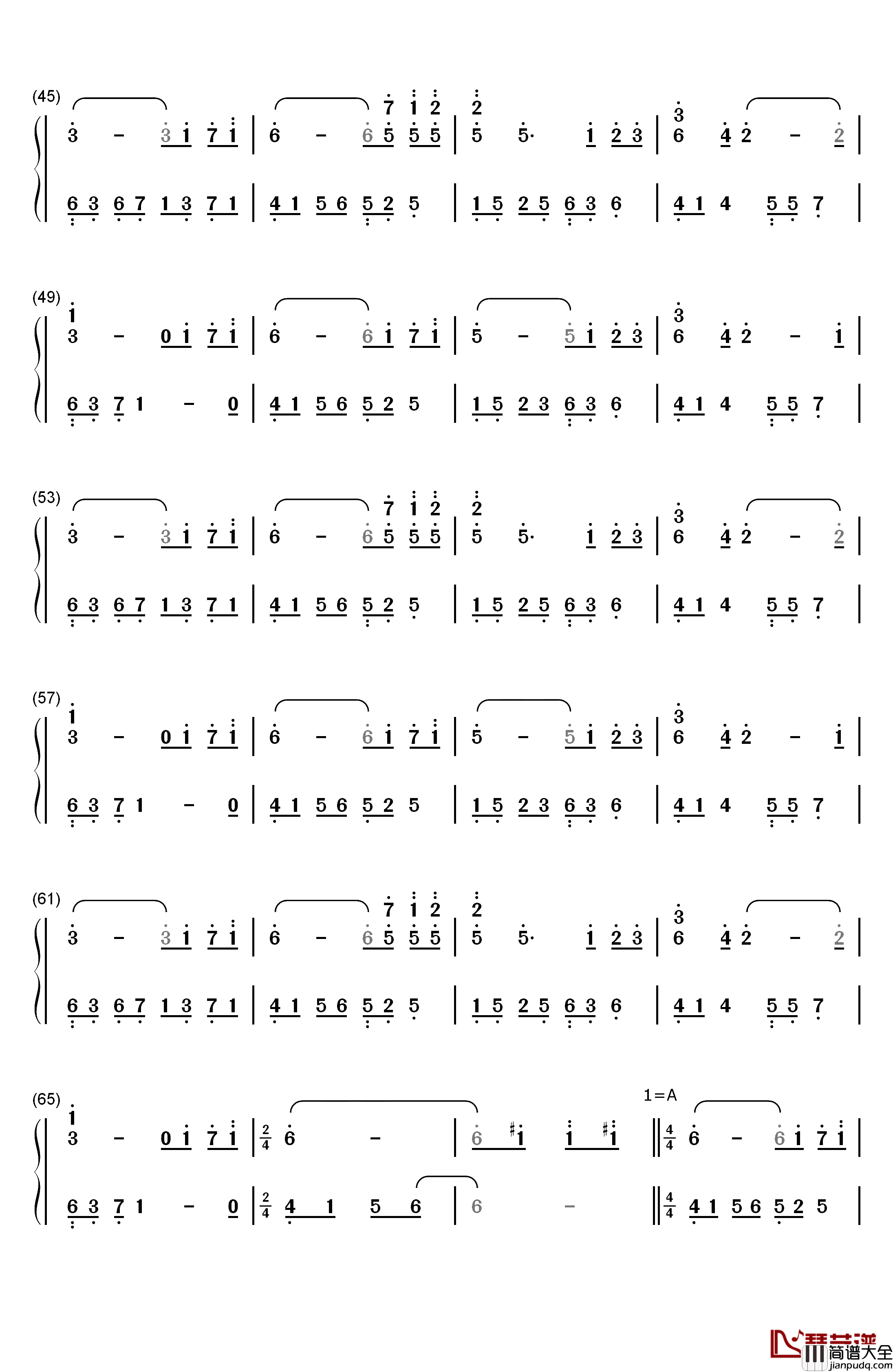 In_The_Wind钢琴简谱_数字双手_July