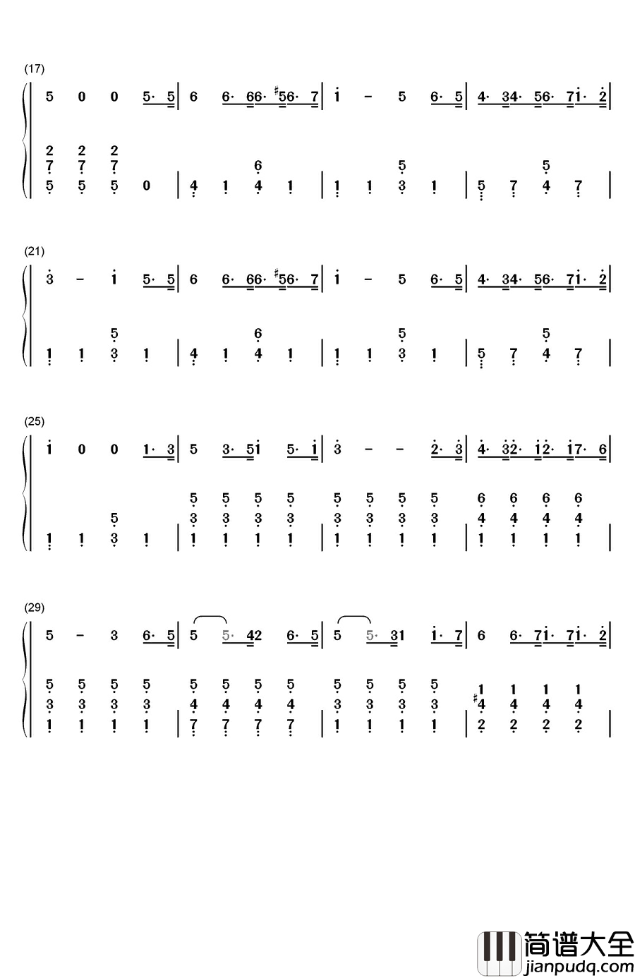 诺尔玛进行曲钢琴简谱_数字双手_贝利尼