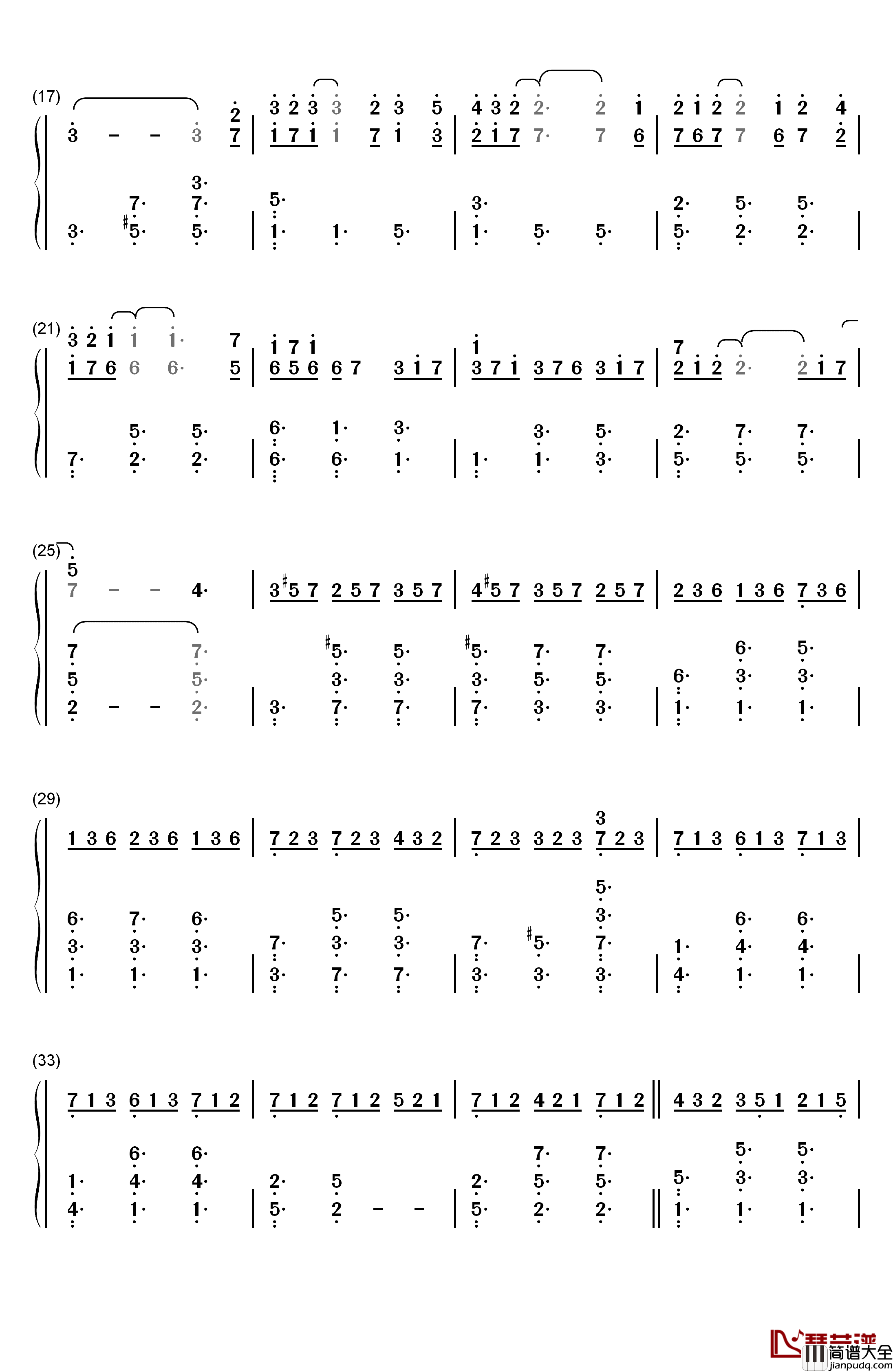 Enchantment钢琴简谱_数字双手_雅尼