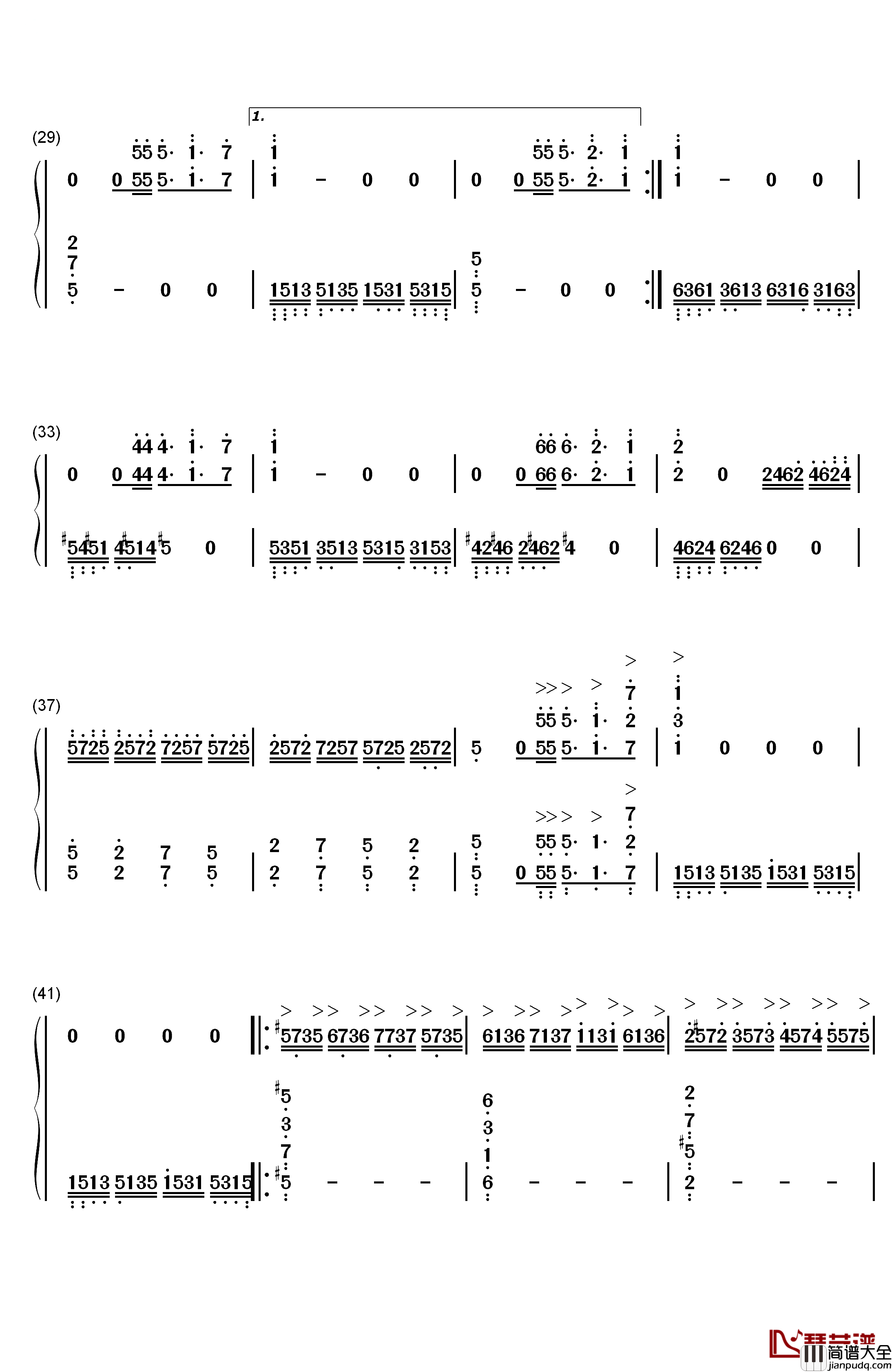 Wonderland钢琴简谱_数字双手_马克西姆