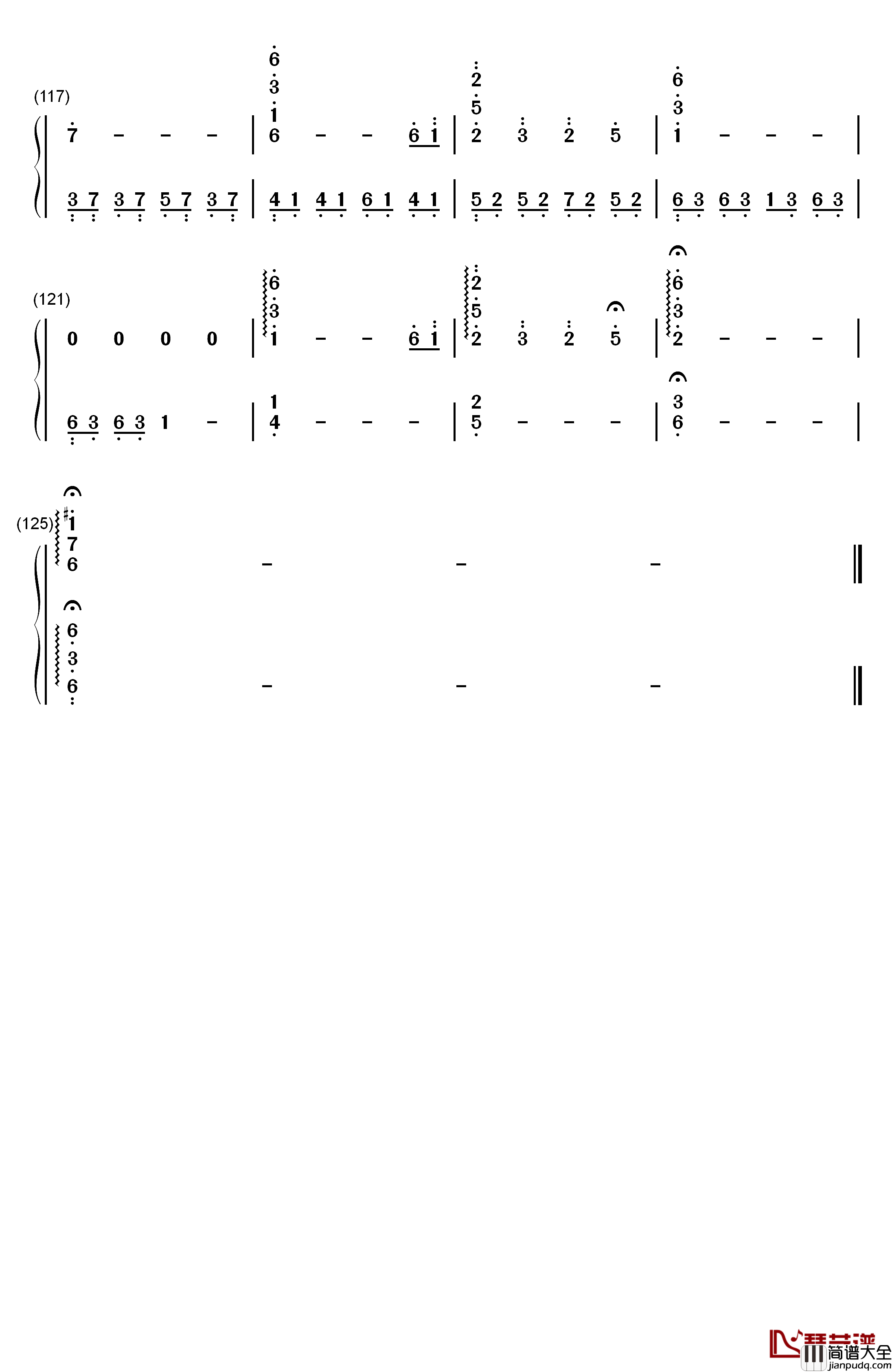 渡る者の途絶えた桥钢琴简谱_数字双手_东方Project