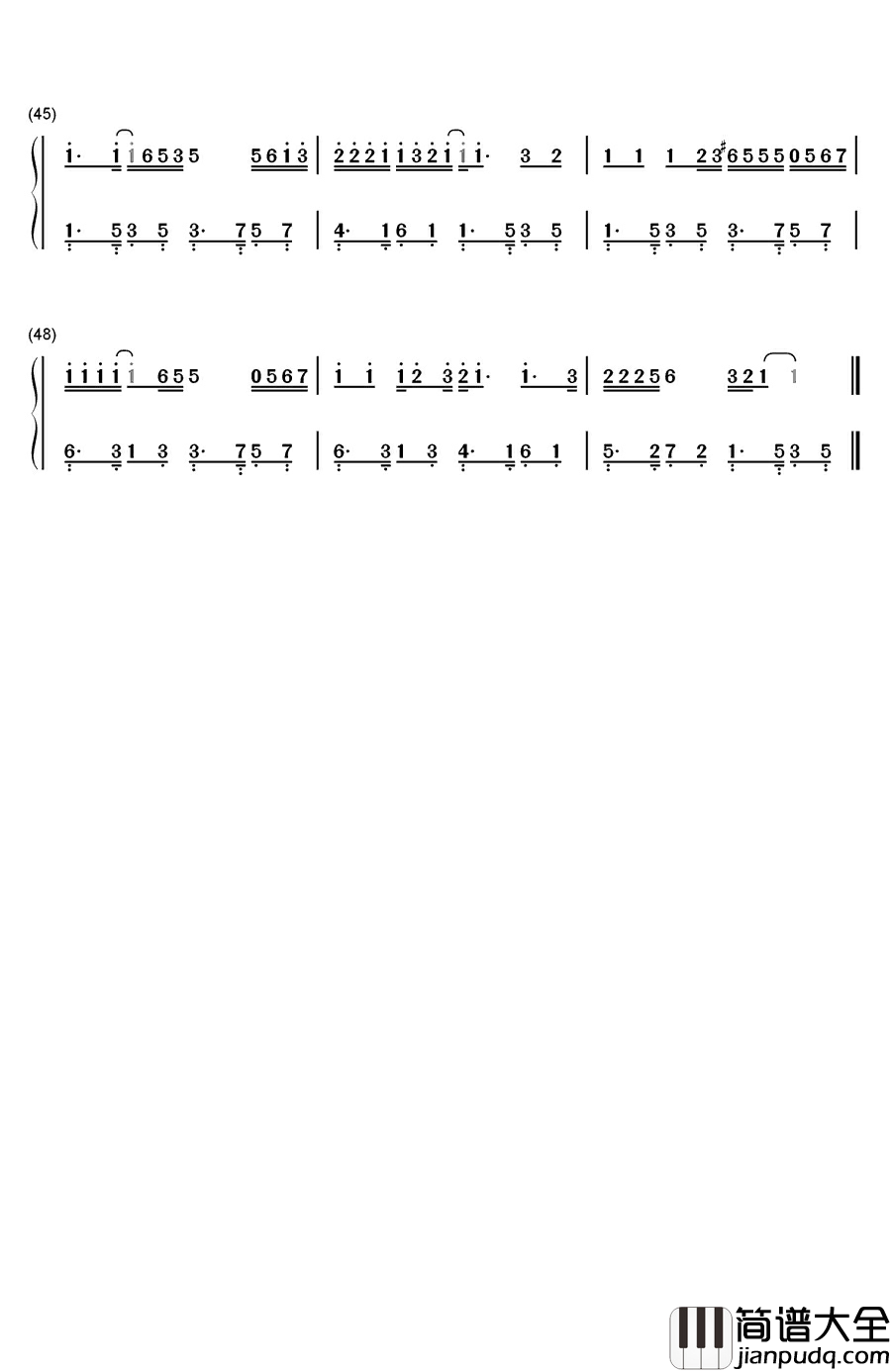 大城小爱钢琴简谱_数字双手_王力宏