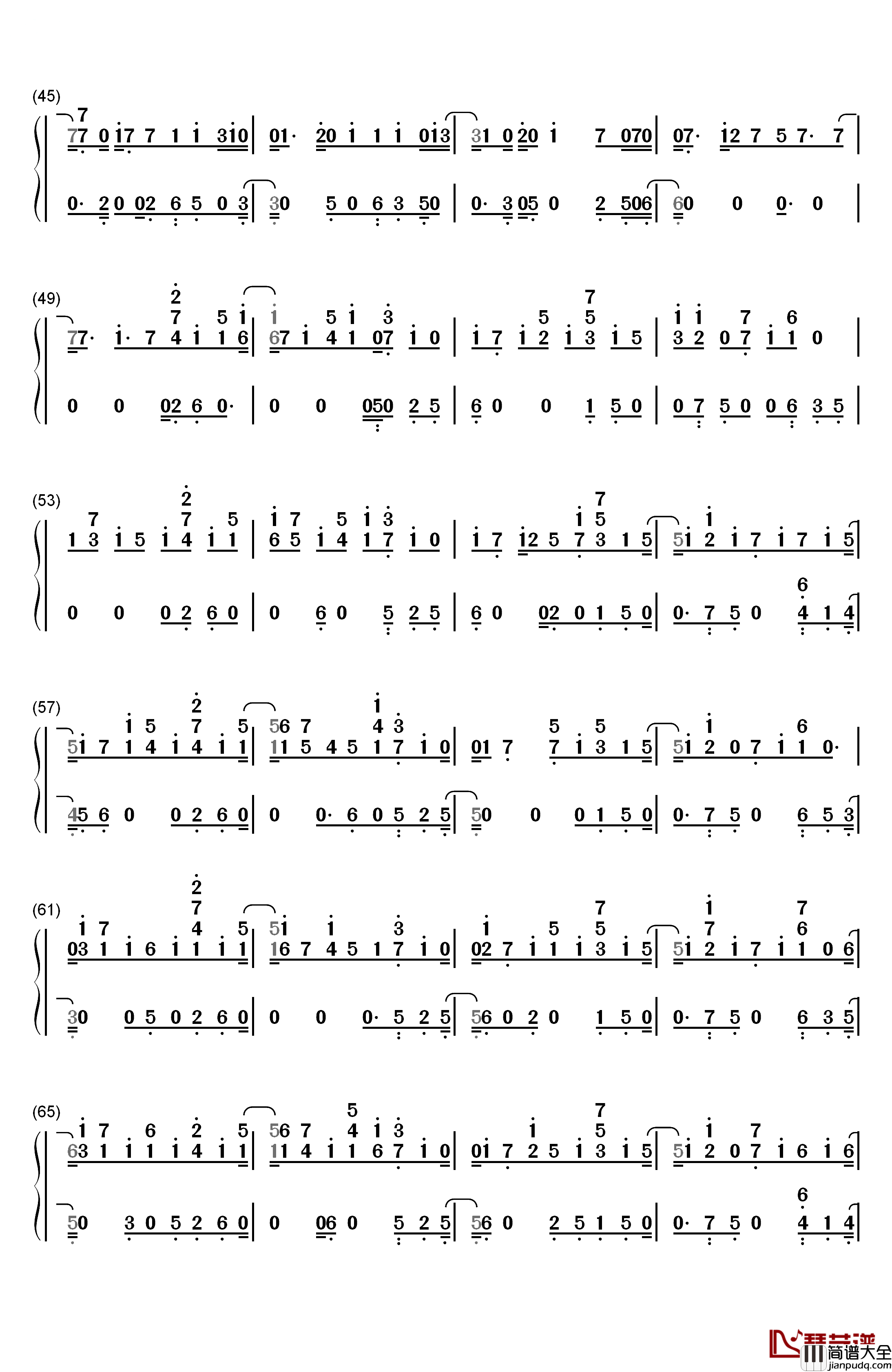 Anywhere钢琴简谱_数字双手_Rita_Ora