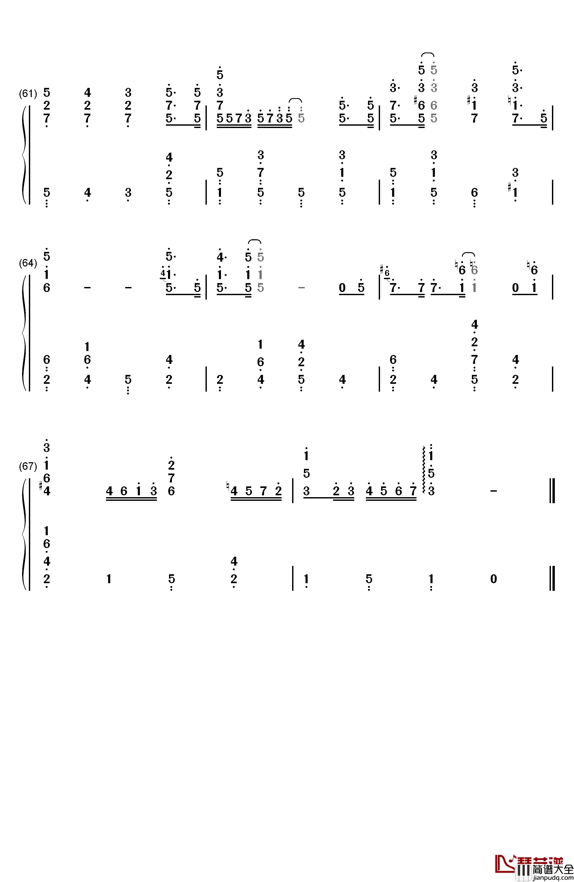 Winter_Wonderland钢琴简谱_数字双手_珠儿__Jewel