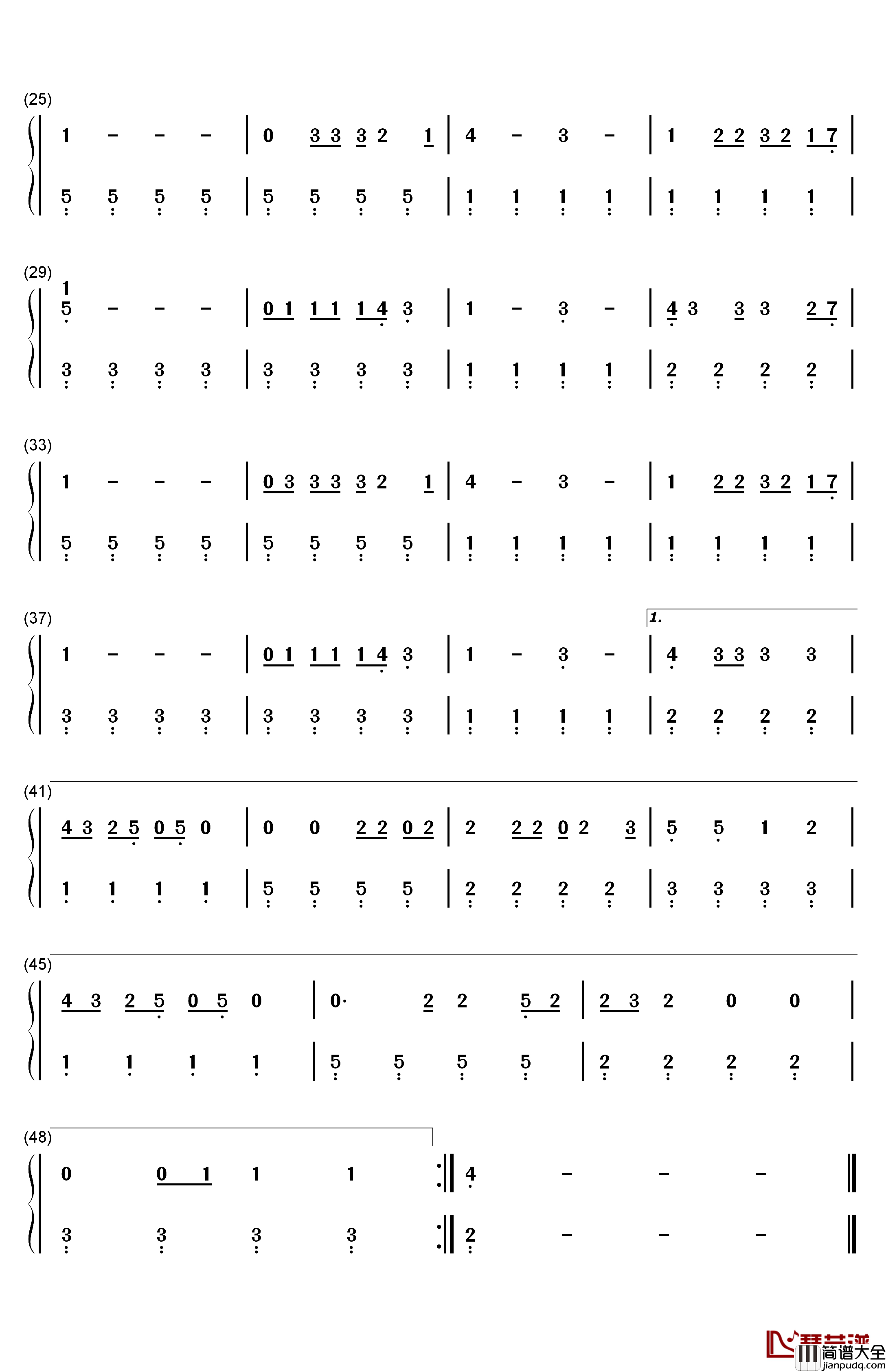 Never_Coming_Back钢琴简谱_数字双手_Amy_Shark