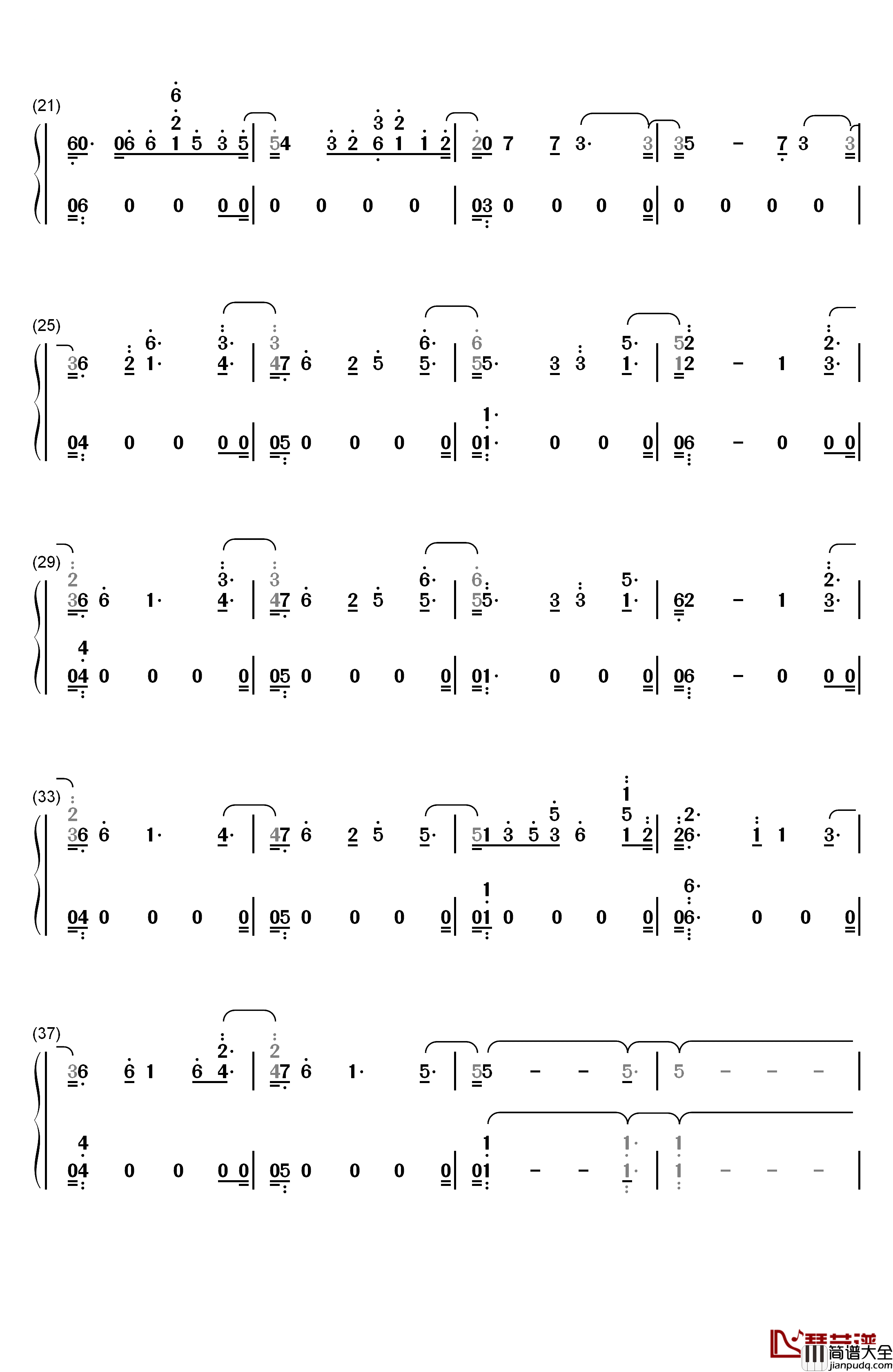 Don't_Dream_It's_Over钢琴简谱_数字双手_Crowded_House