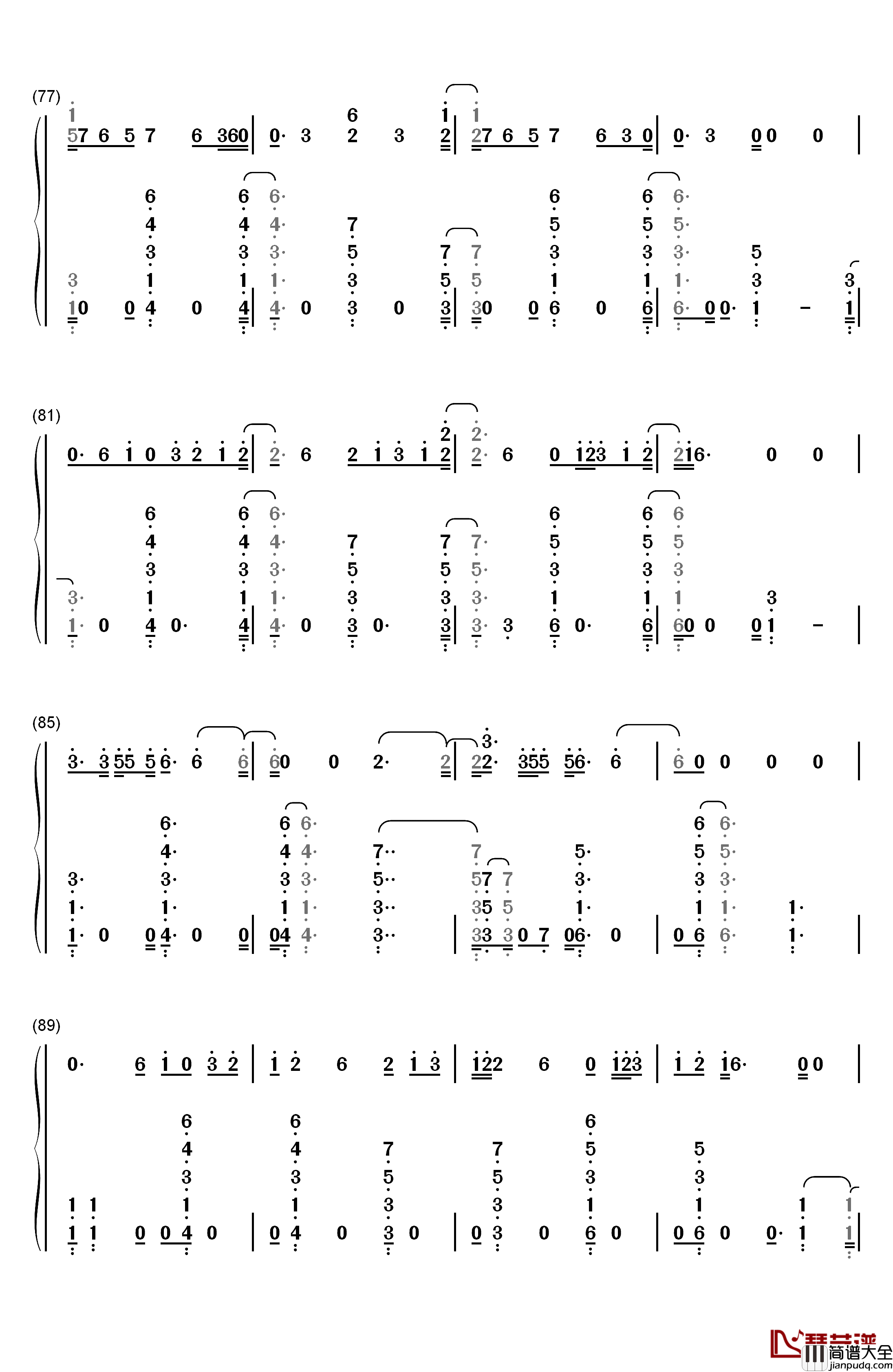 Loyalty钢琴简谱_数字双手_Kendrick_Lamar_Rihanna
