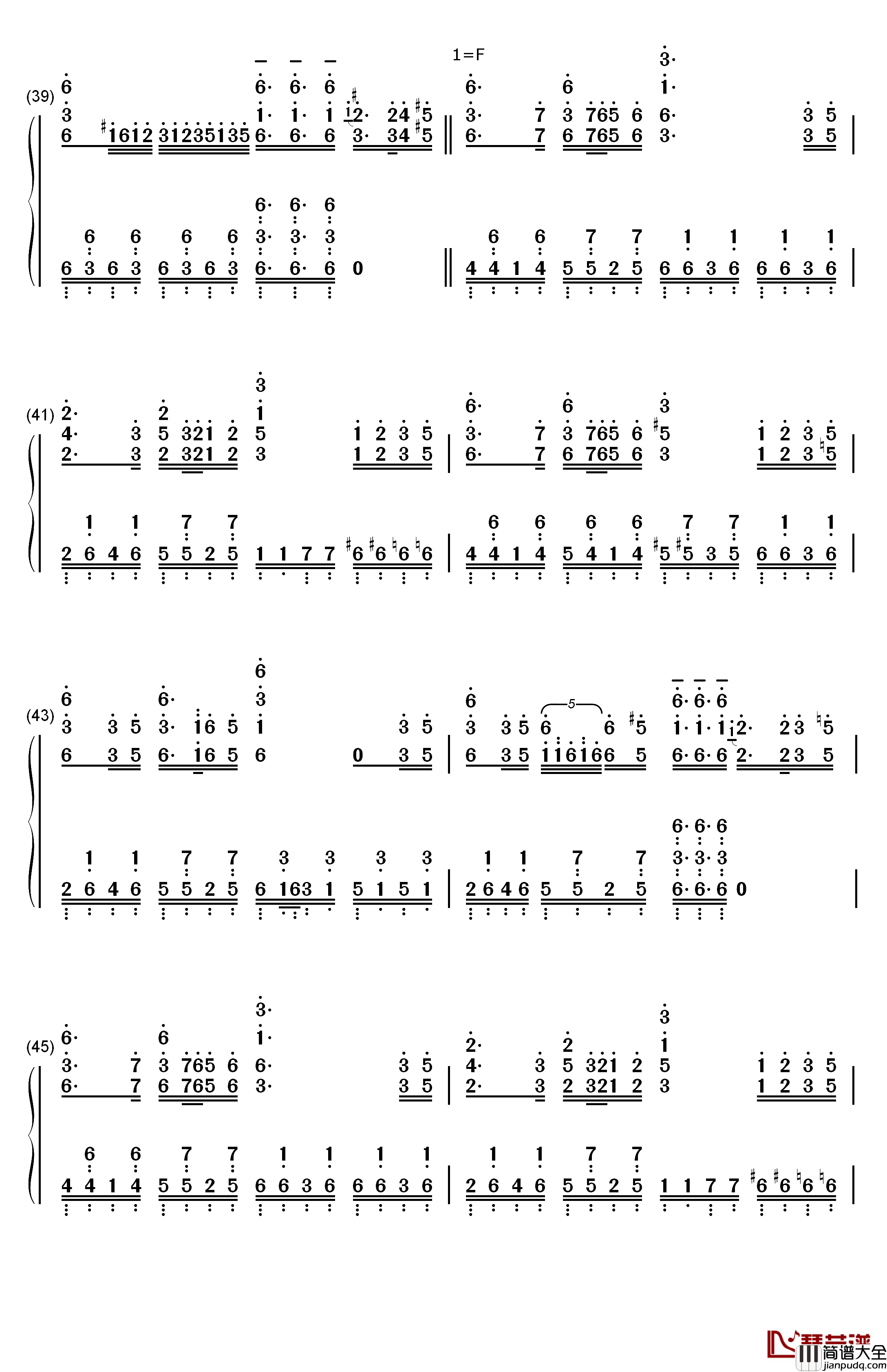 咲かせや咲かせ钢琴简谱_数字双手_EGOIST