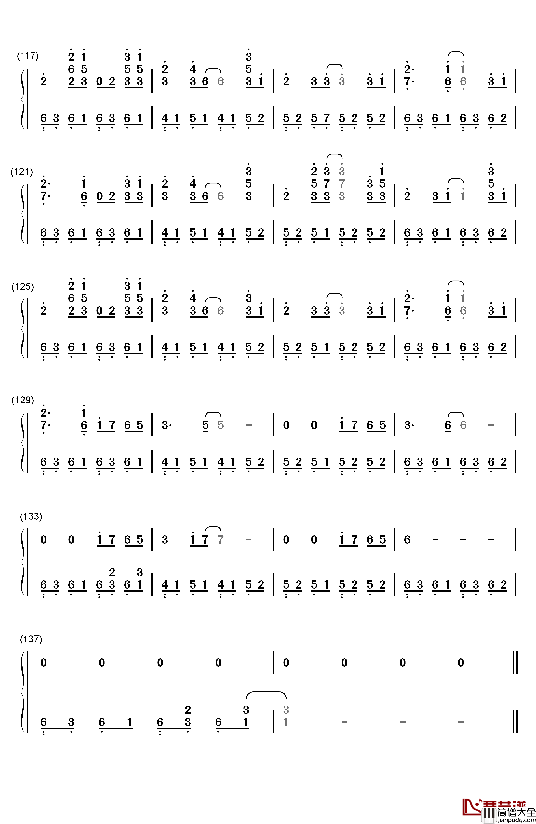 Take_Me_Hand钢琴简谱_数字双手_DAISHI_DANCE_Cécile_Corbel