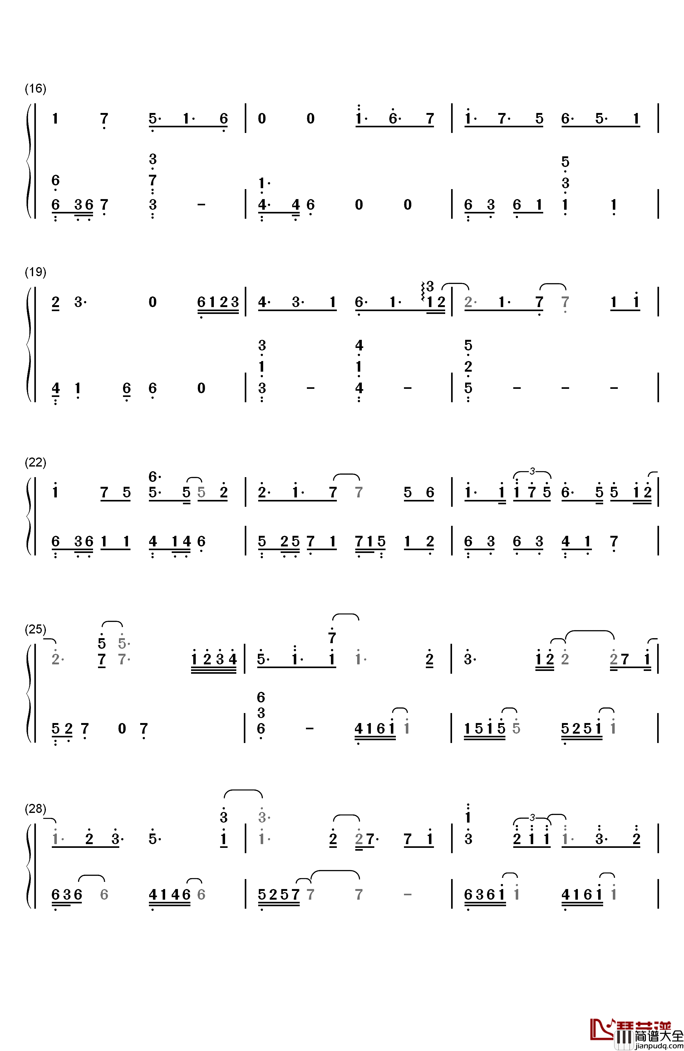Hold_On_a_Little_Longer钢琴简谱_数字双手_Xeuphoria