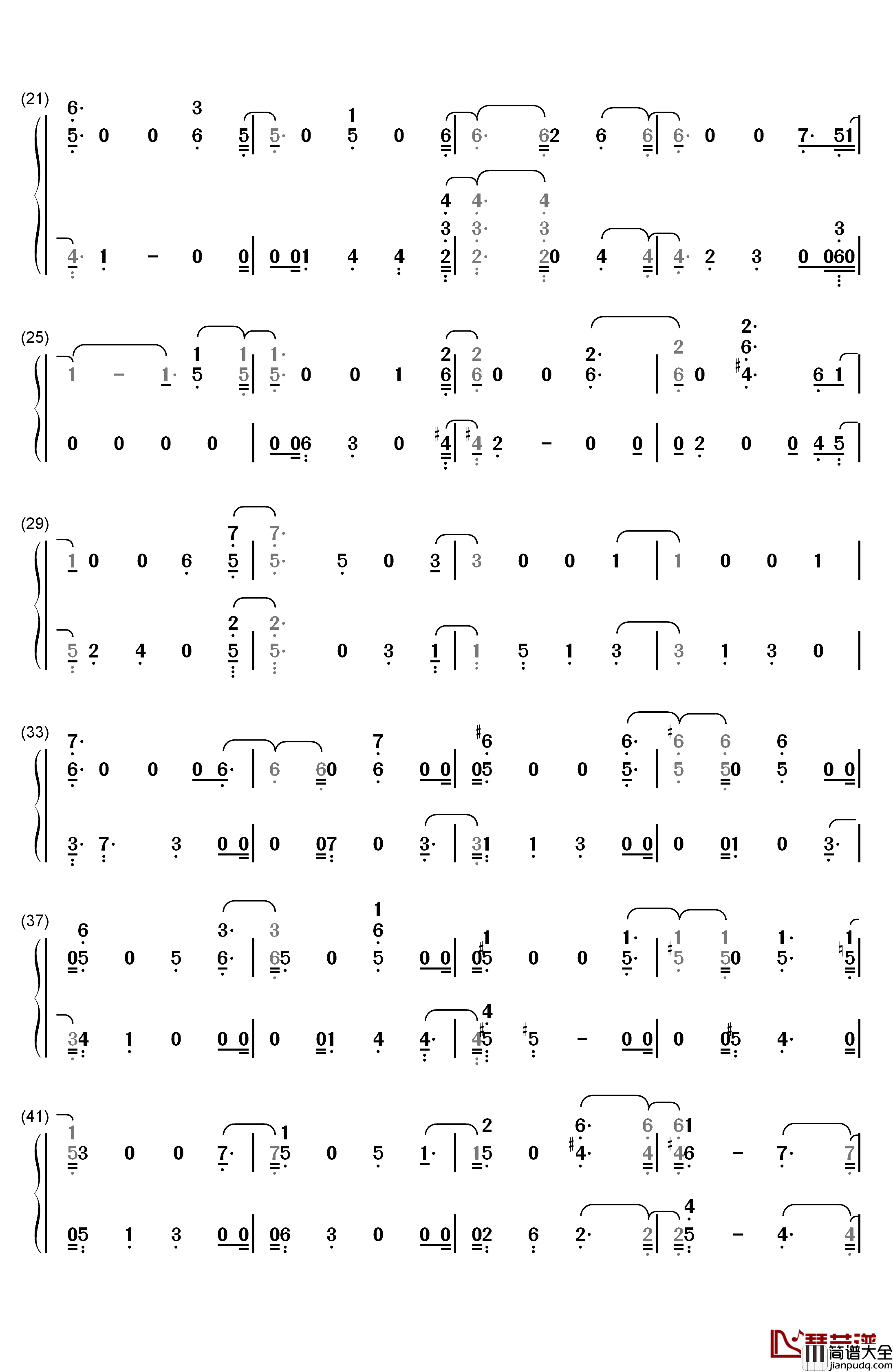 Love_You_Anymore钢琴简谱_数字双手_Michael_Buble