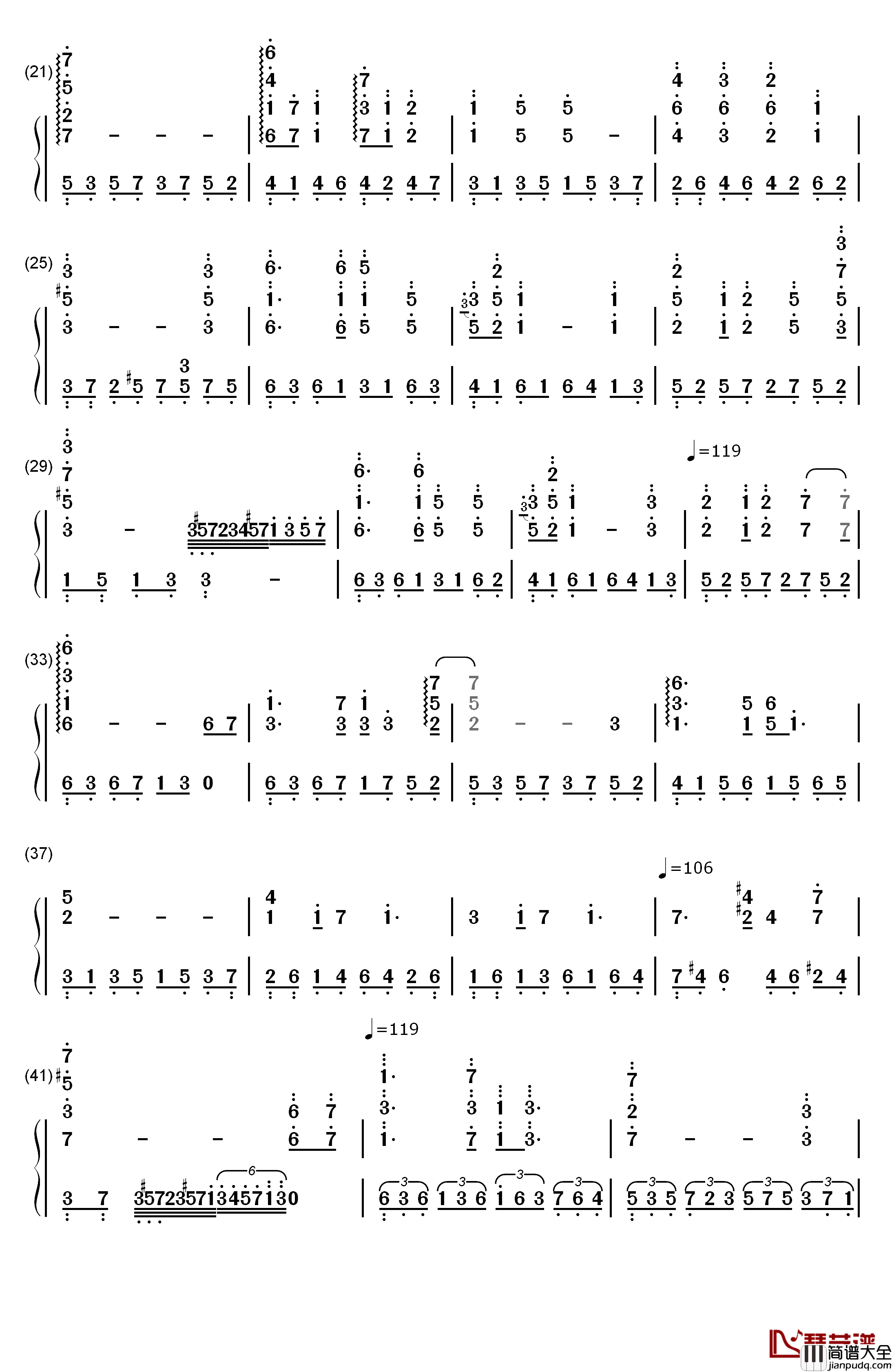 天空之城钢琴简谱_数字双手_久石让__Joe_Hisaishi_宫崎骏