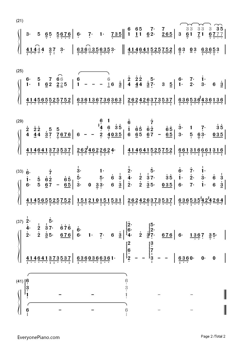 伊人如梦钢琴简谱_数字双手_霍尊