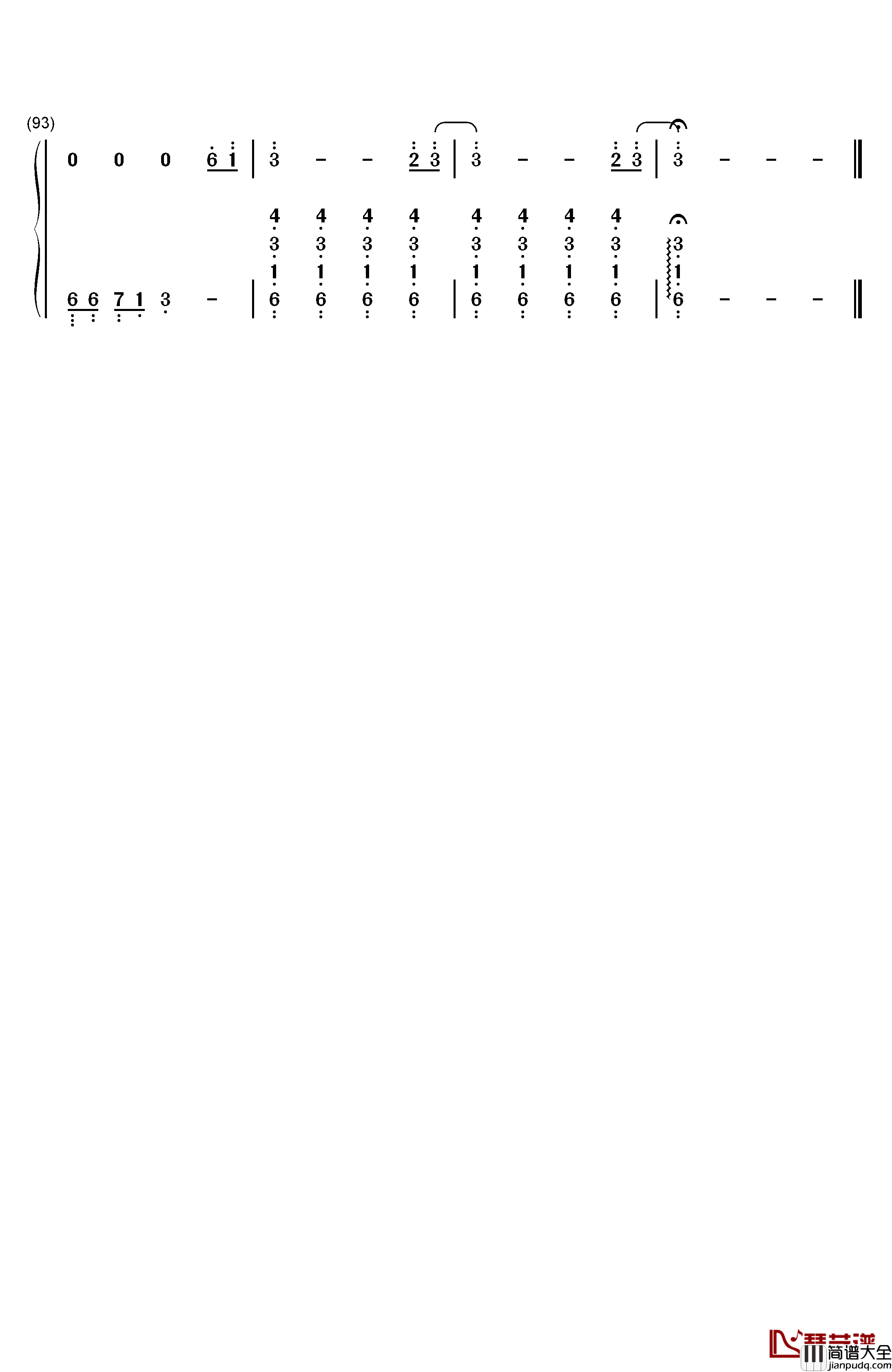 风之谷钢琴简谱_数字双手_未知