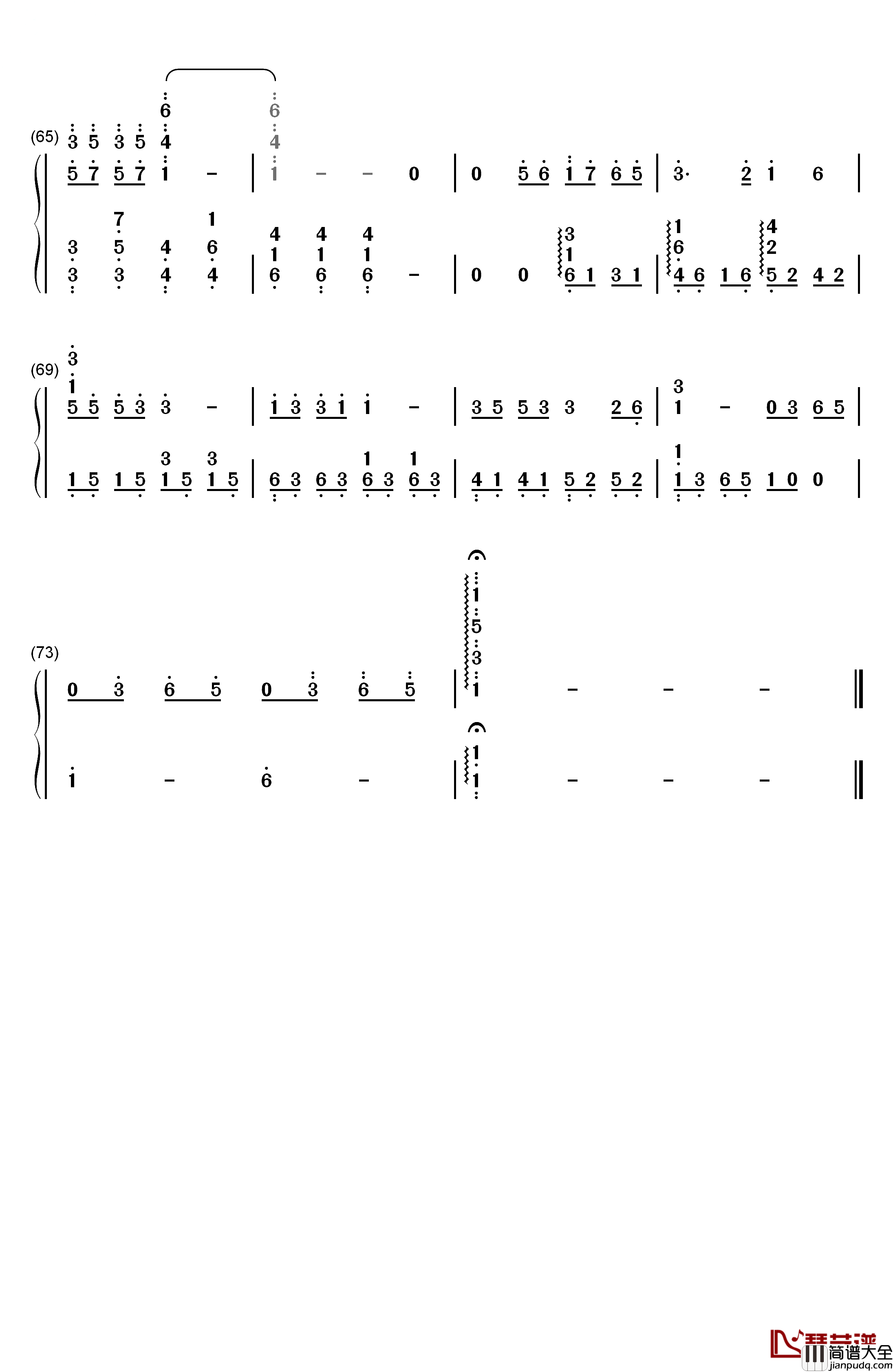 Colors_of_the_Wind钢琴简谱_数字双手_Vanessa_Williams _凡妮莎·威廉斯
