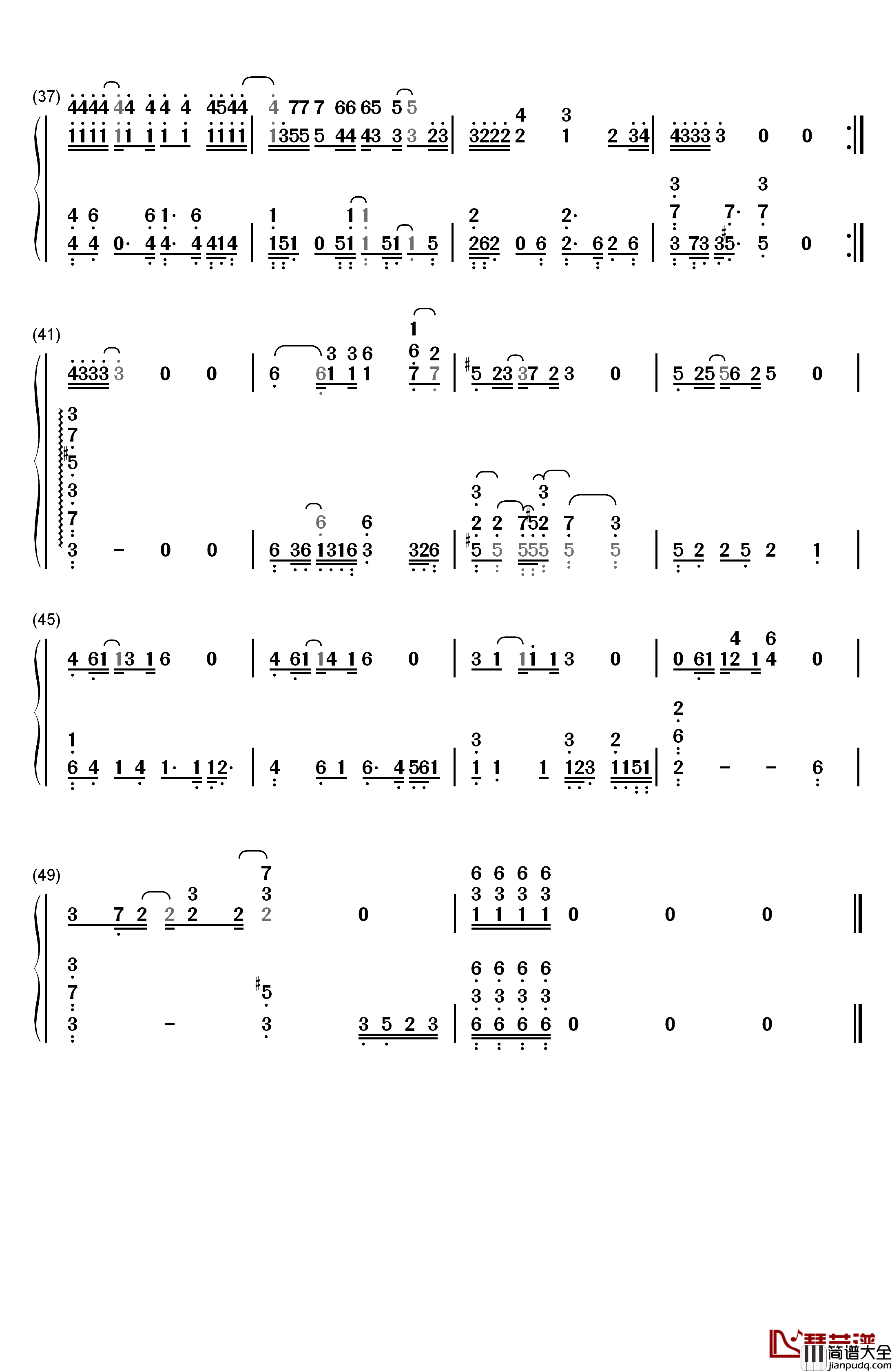加州旅馆(Hotel_California)钢琴简谱_数字双手_老鹰乐队__The_Eagles