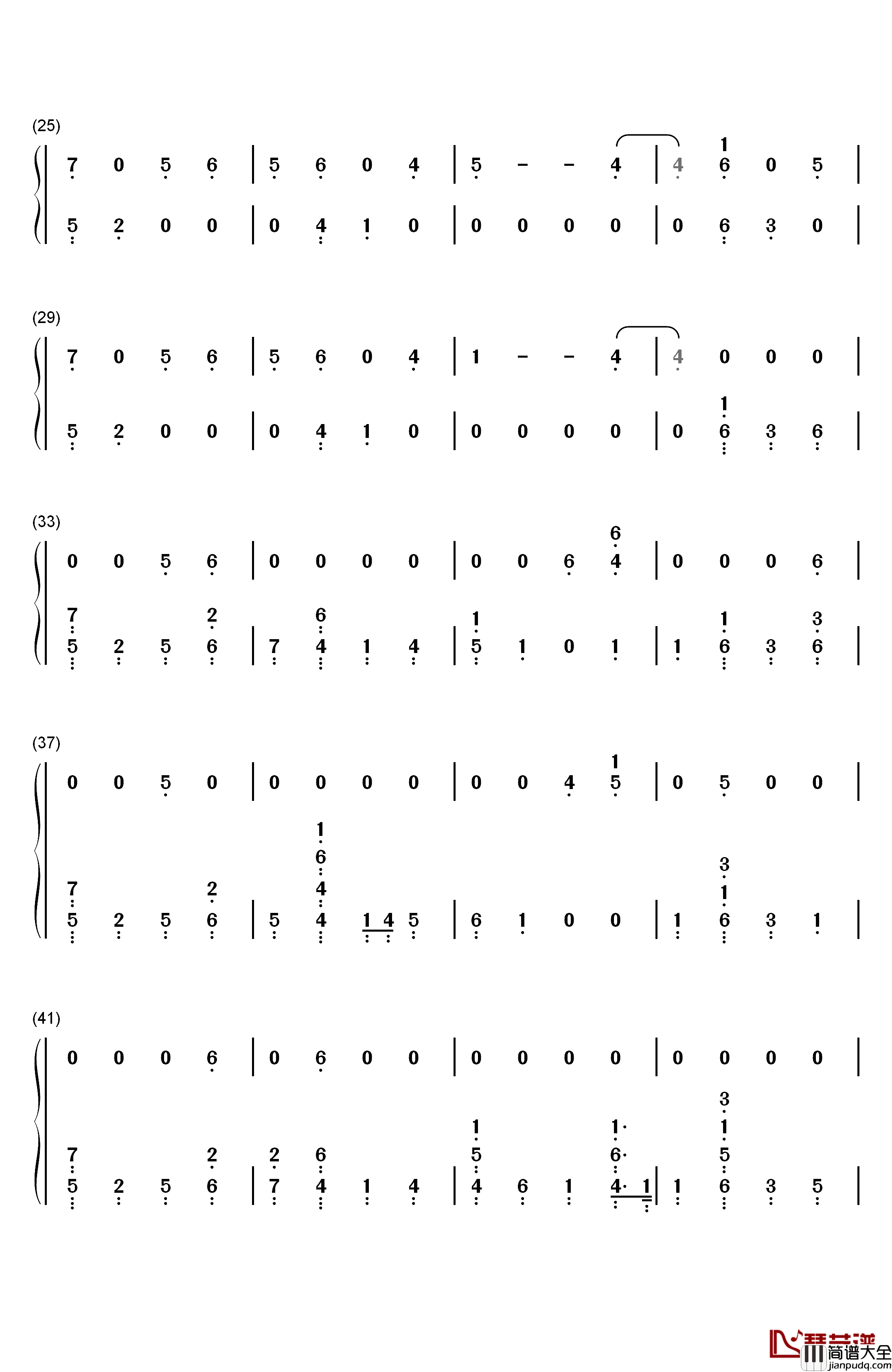 Found_You钢琴简谱_数字双手_Kane_Brown