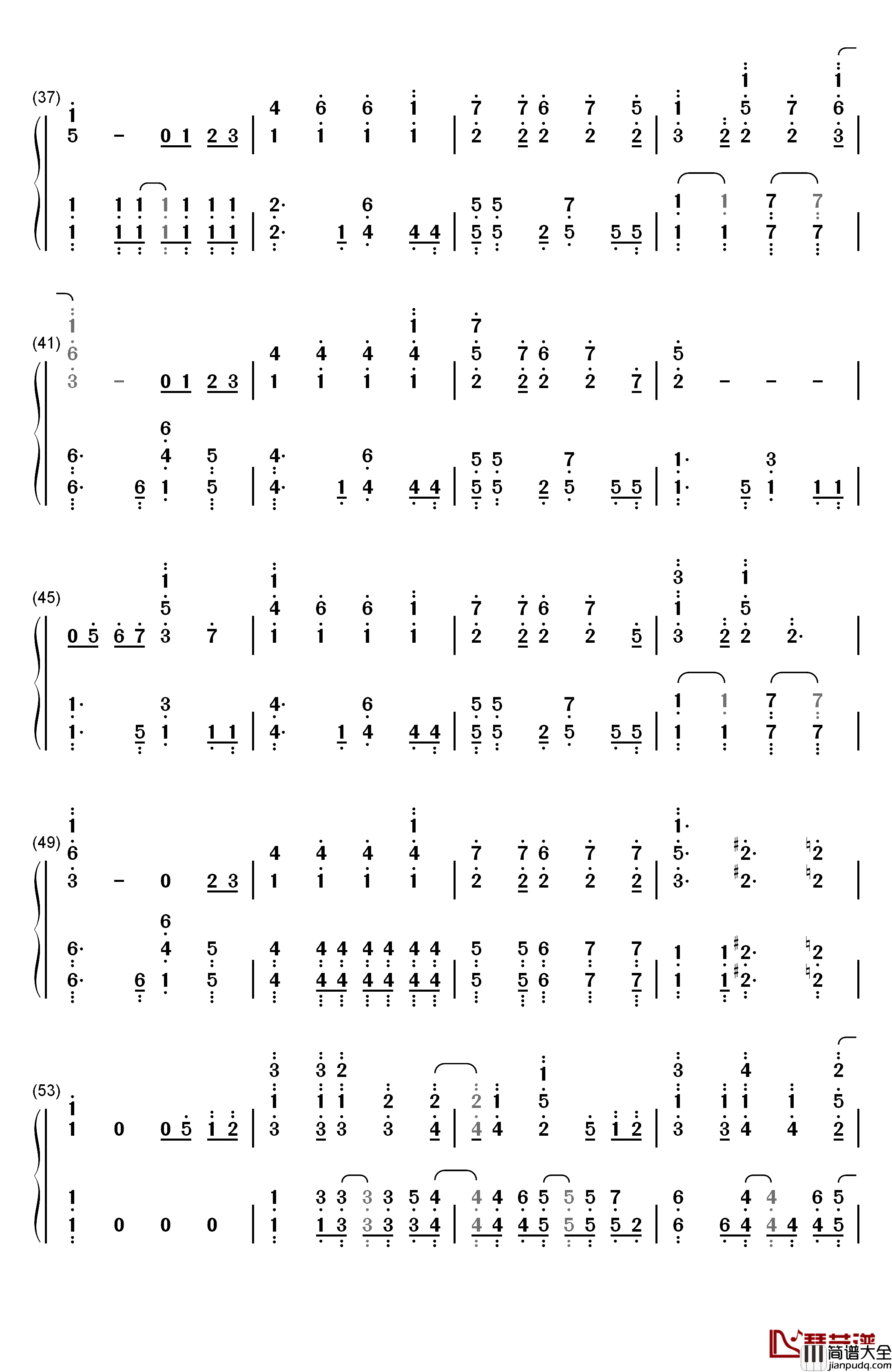 決めたよHand_in_Hand钢琴简谱_数字双手_高海千歌_樱内梨子_渡边曜