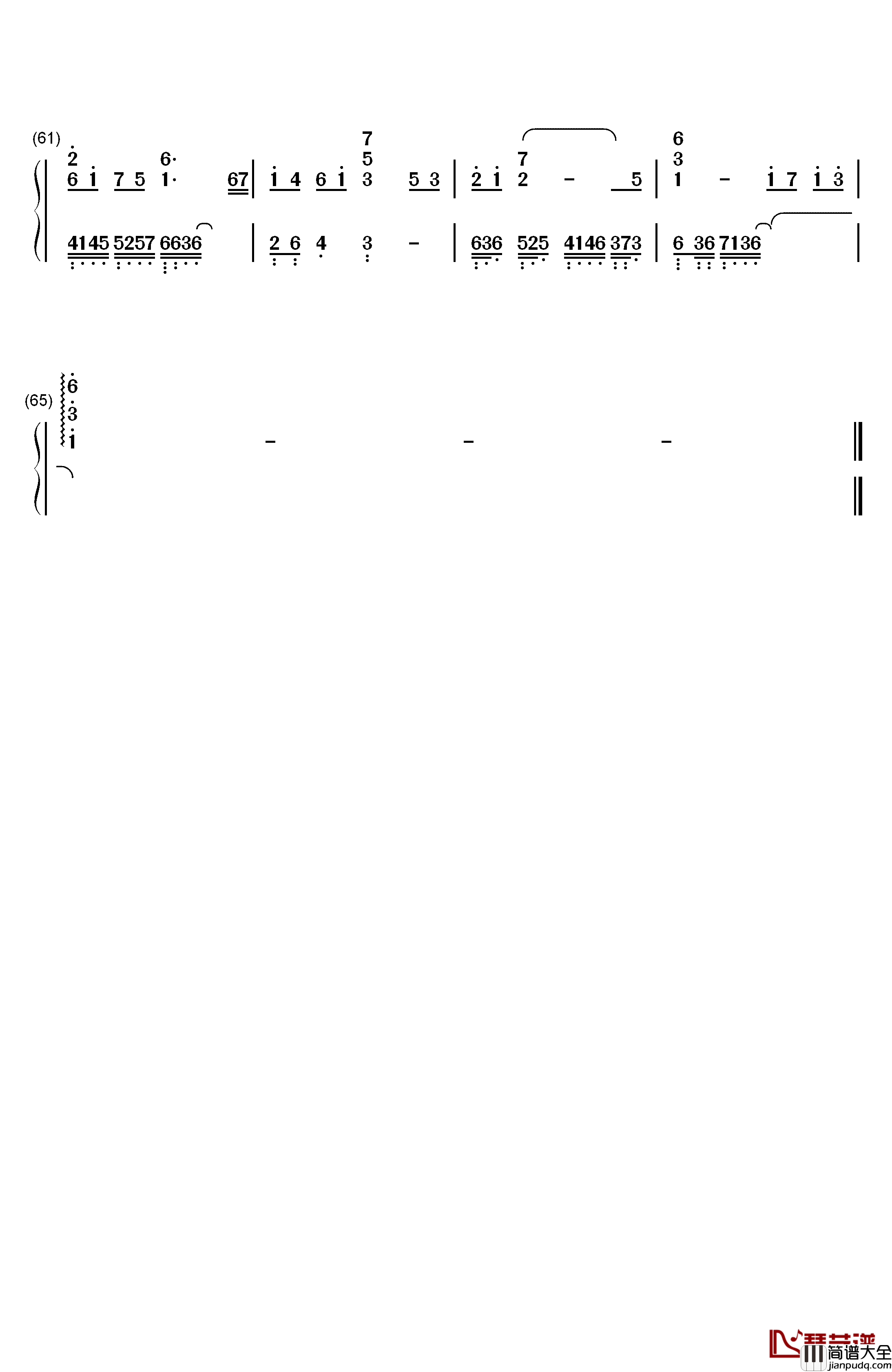 凤囚凰钢琴简谱_数字双手_白鹿