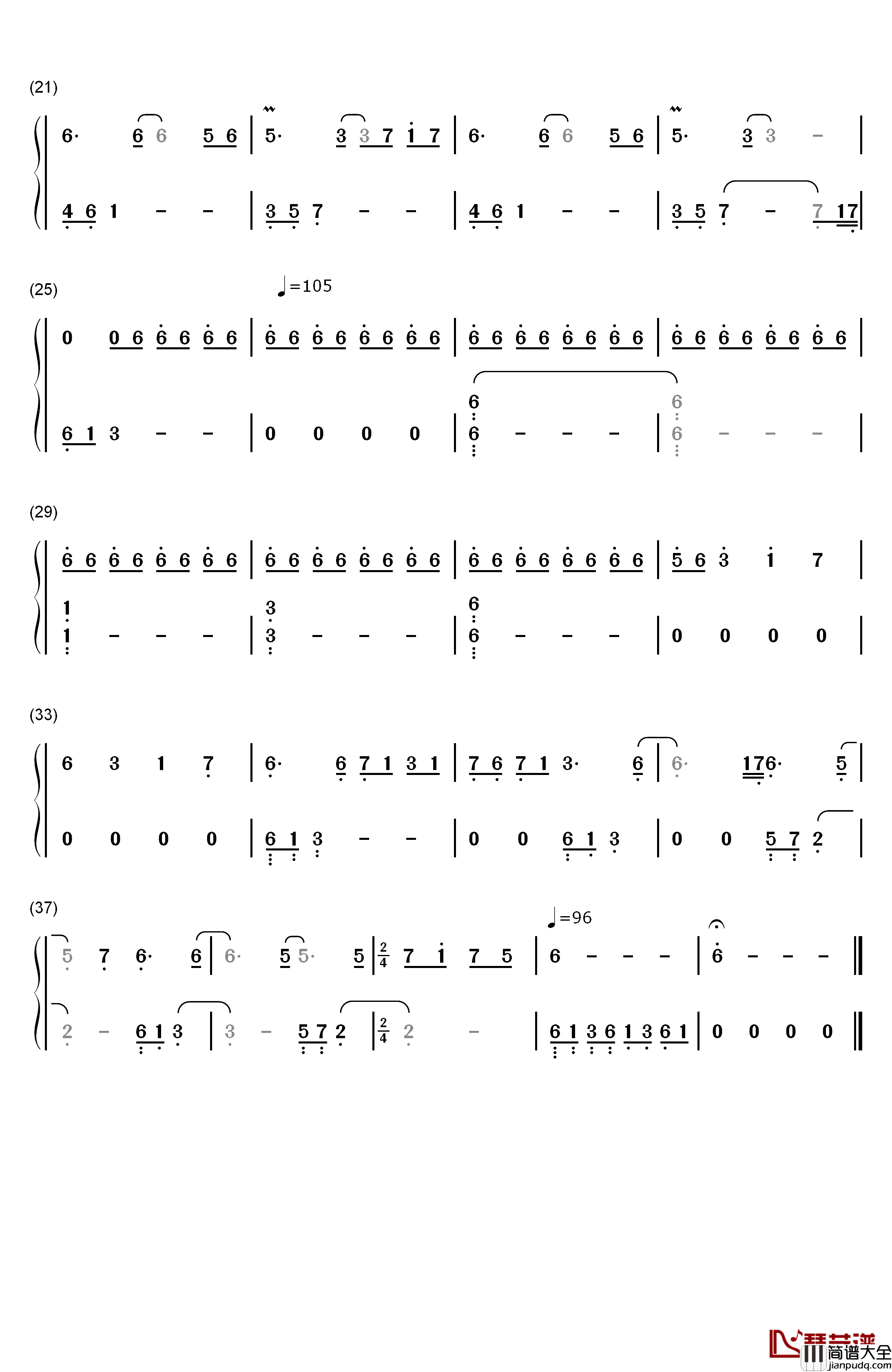 The_Beginning钢琴简谱_数字双手_Ryan