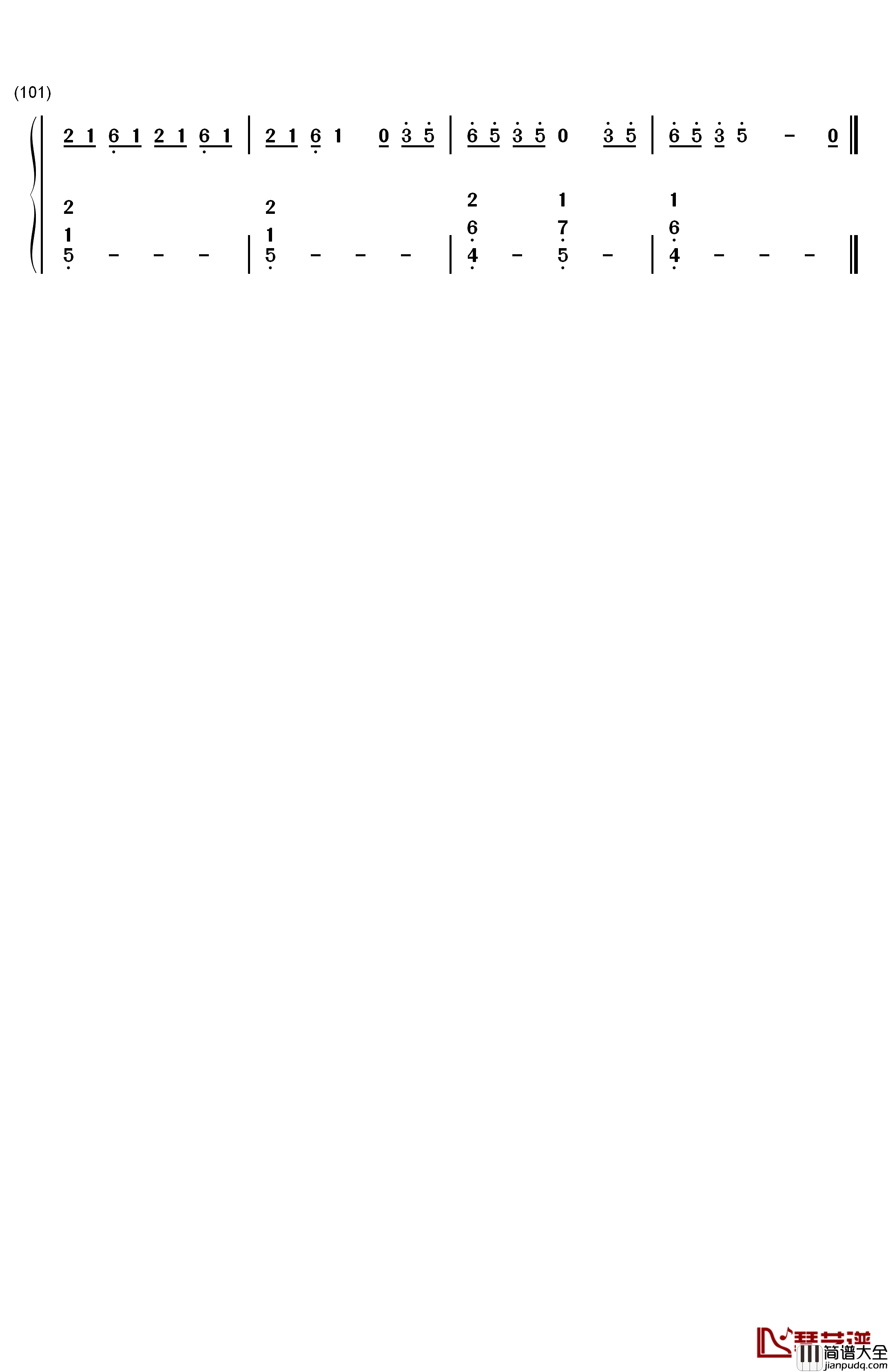 End_of_the_Day钢琴简谱_数字双手_One_Direction